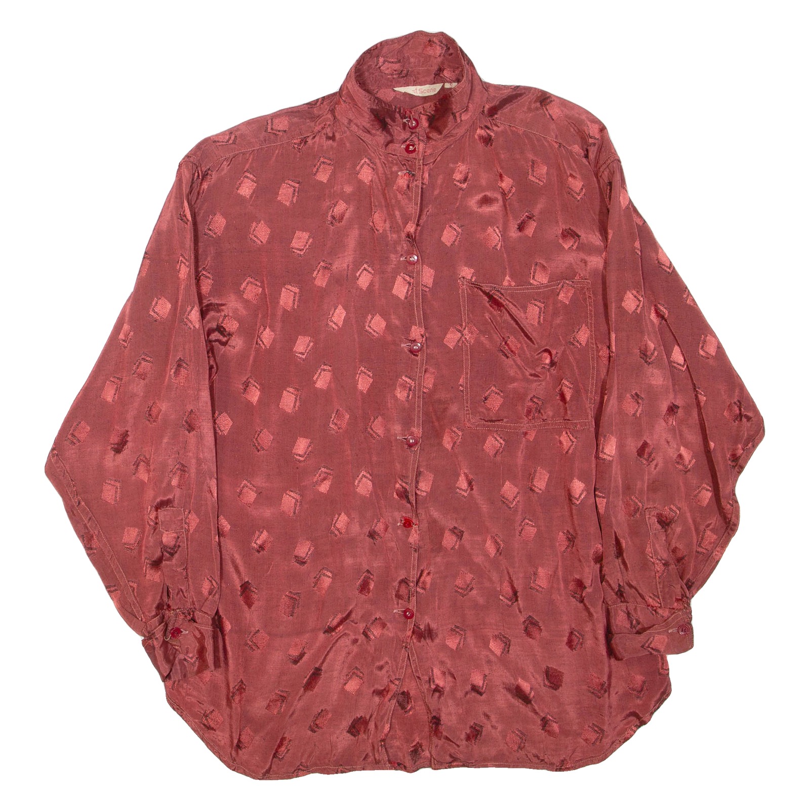LAST SCENE Womens Shirt Red Long Sleeve S Refurbished - N/A refurbished available on Cerqular