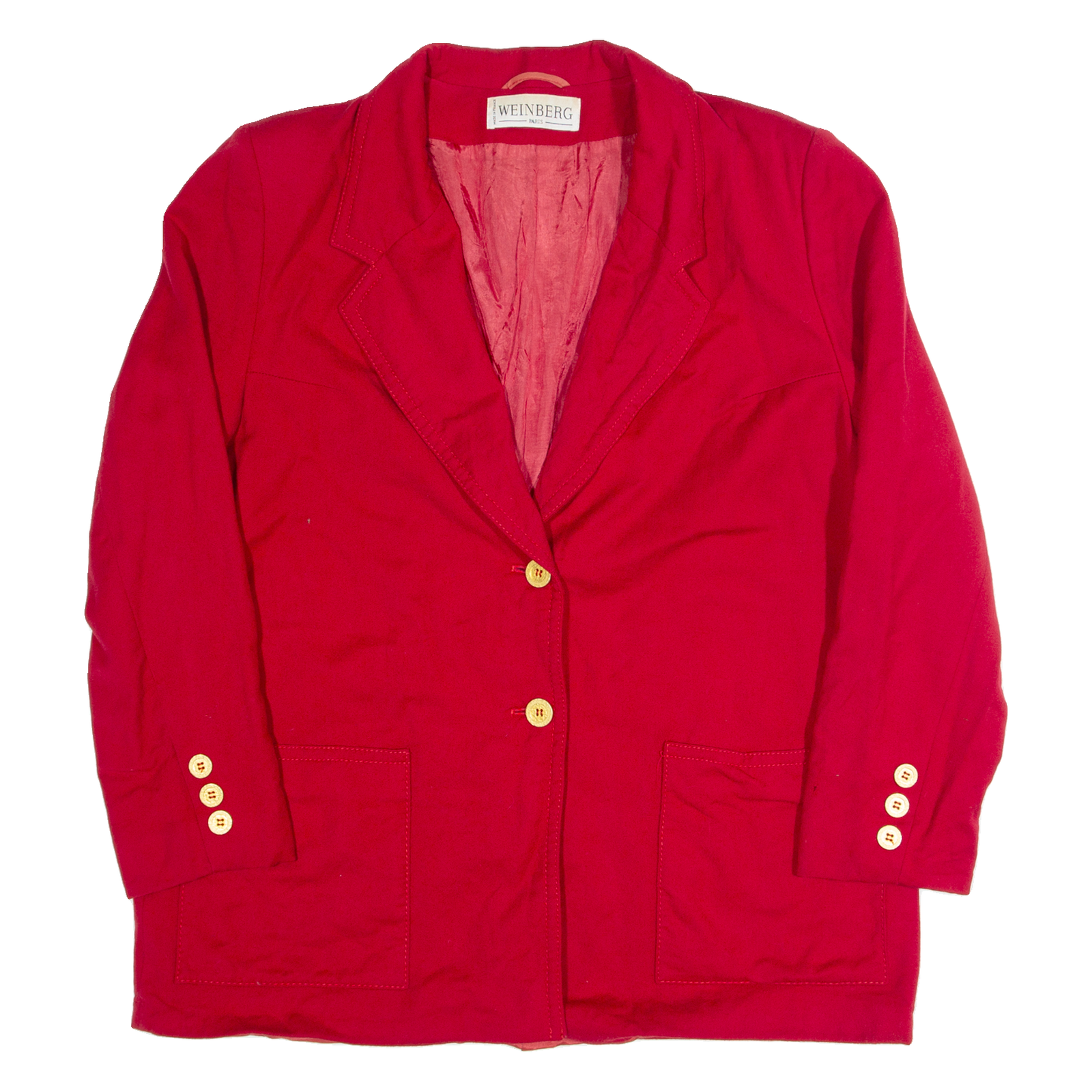 WEINBERG Womens Blazer Jacket Red Wool 90s M Refurbished - N/A refurbished available on Cerqular