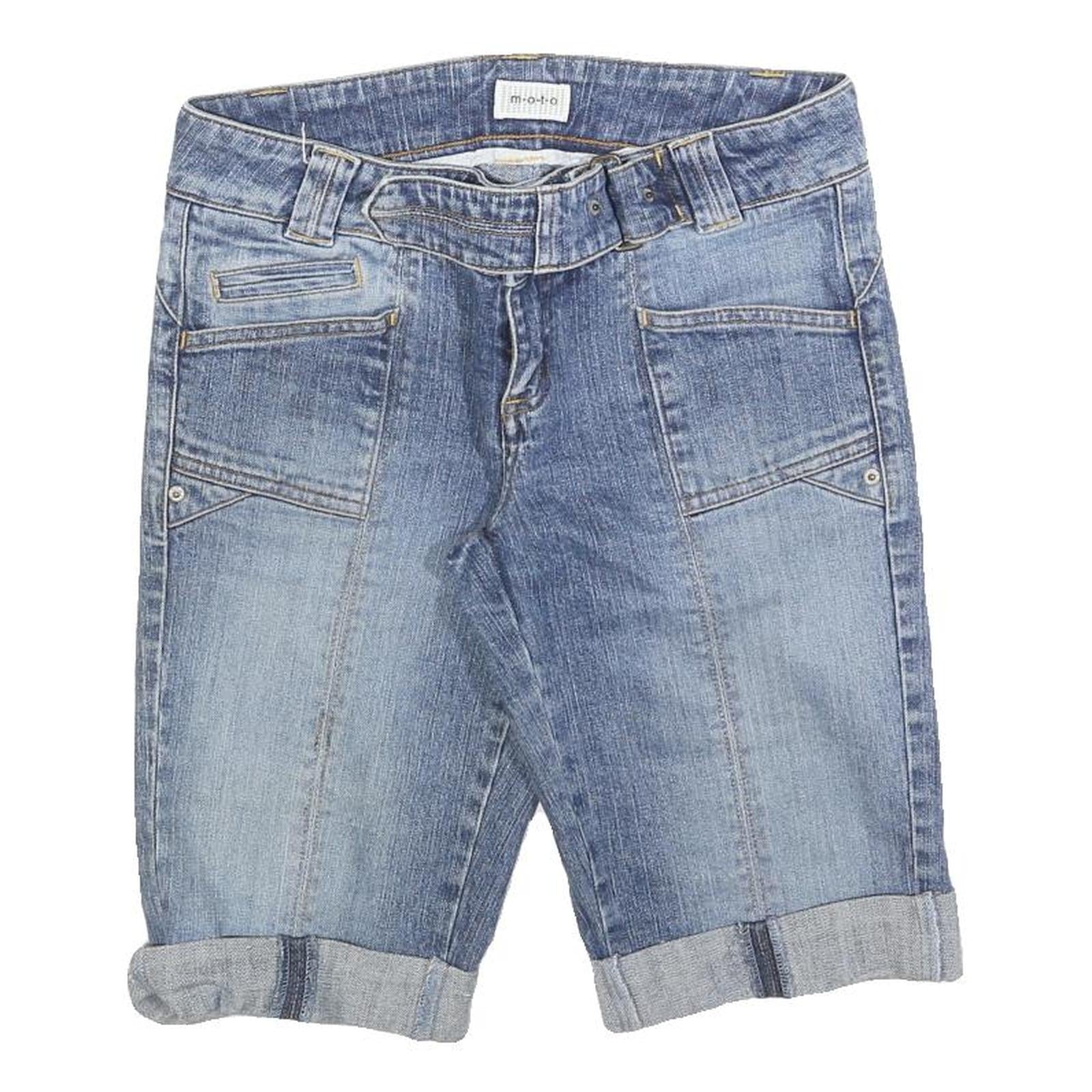 MOTO Womens Denim Blue Casual Shorts S W28 Classic Fit Lightweight Cotton Blend Refurbished - N/A refurbished available on Cerqular
