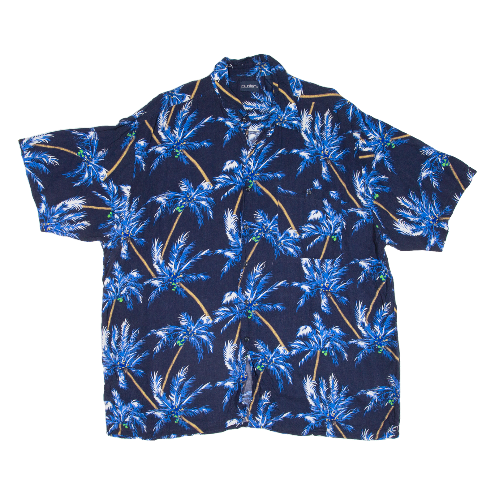 PURITAN Mens Hawaiian Shirt Blue Floral XL Refurbished - N/A refurbished available on Cerqular