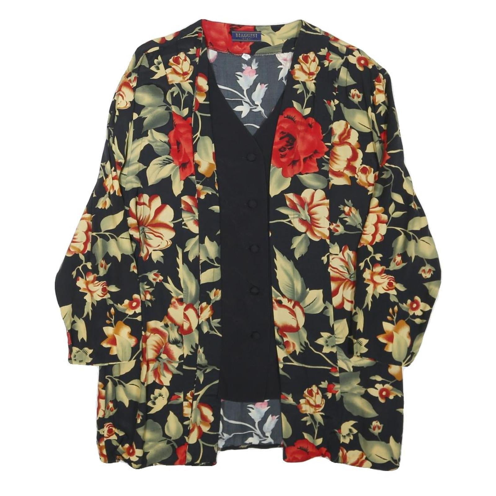 Buy BIAGGINI Womens Black & Red Floral Button Shirt Long Sleeve V-Neck L Elegant Refurbished - $18.19 BIAGGINI Womens Black & Red Floral Button Shirt Long Sleeve V-Neck L Elegant Refurbished - N/A refurbished available on Cerqular