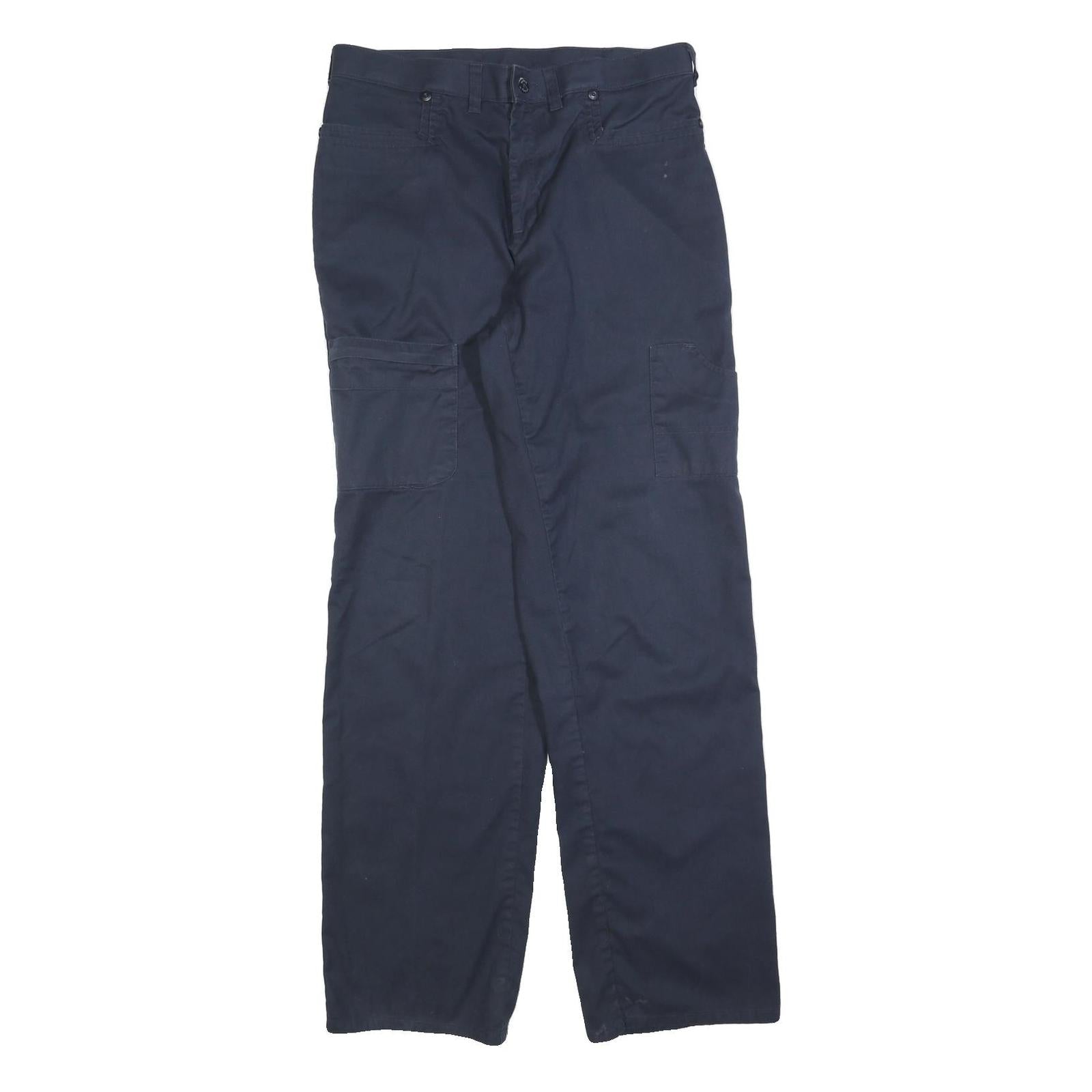 DICKIES Womens Cotton Blend Navy Blue Regular Fit Straight Leg Trousers W32 L32 Refurbished - N/A refurbished available on Cerqular