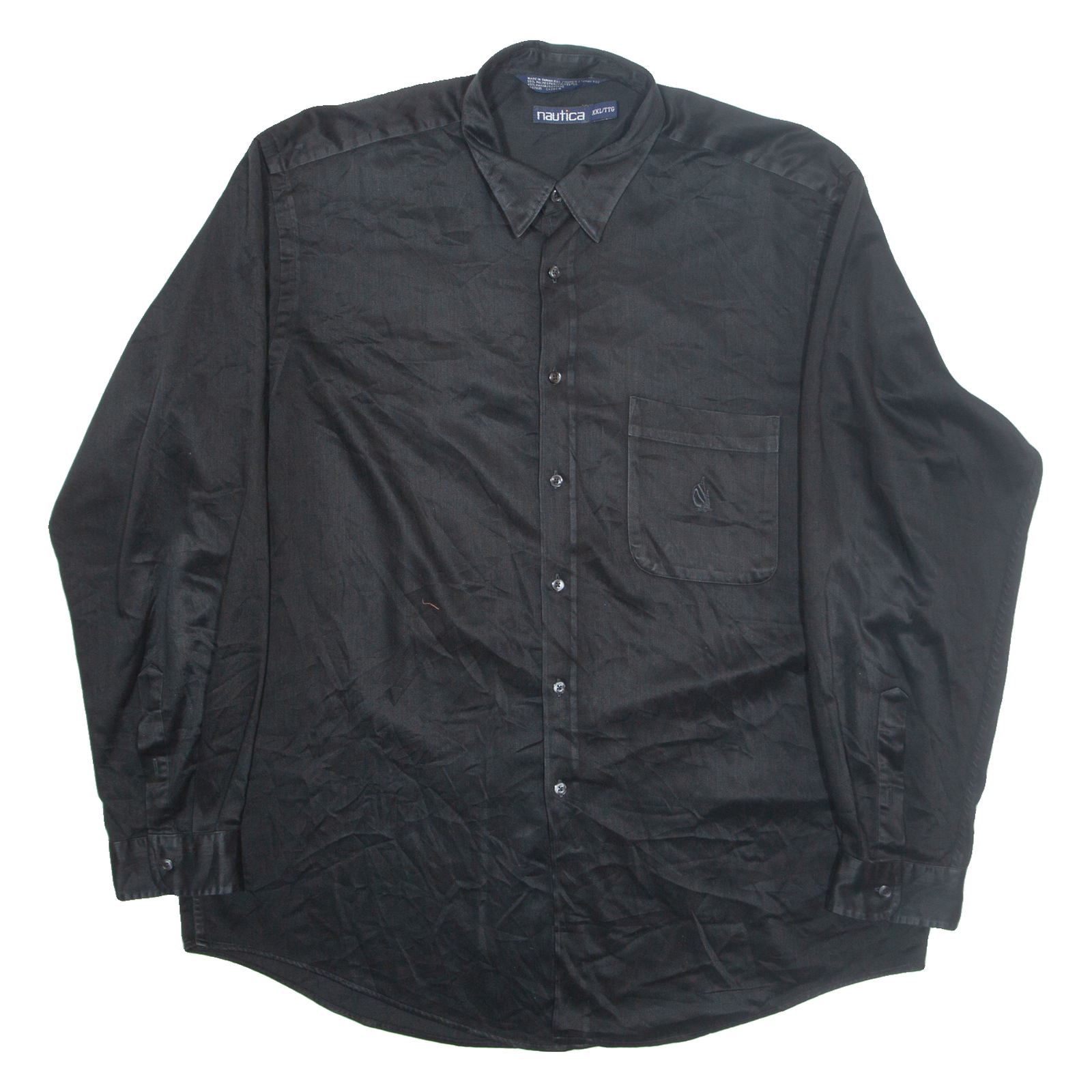 NAUTICA Mens Plain Shirt Black Long Sleeve XL Refurbished - N/A refurbished available on Cerqular