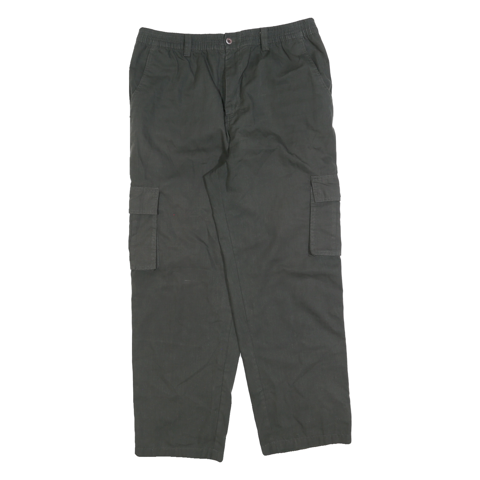 BATY Mens Cotton Blend Cargo Trousers Black Regular W34 L28 Casual Zip Refurbished - N/A refurbished available on Cerqular