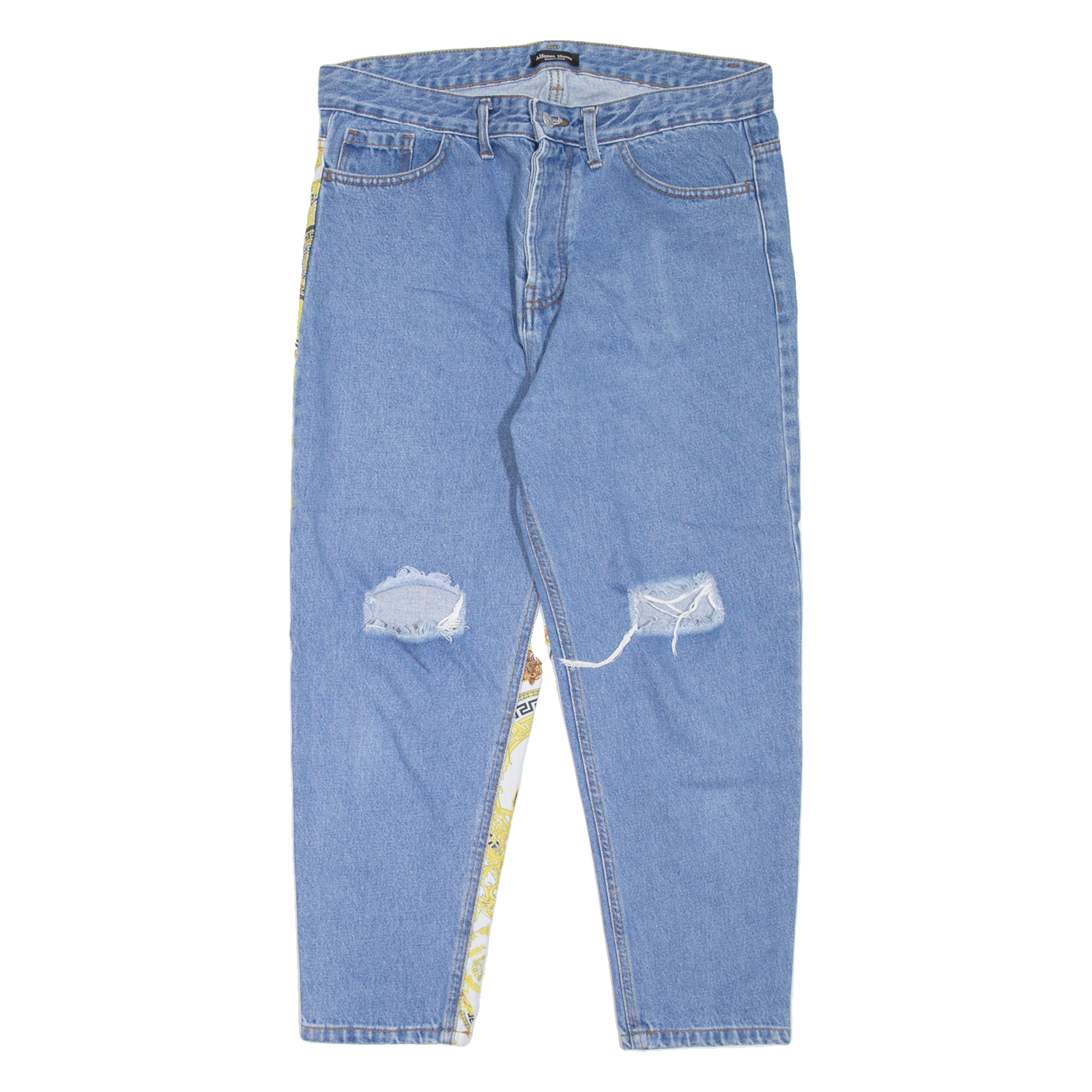 ALFONSO HOME Distressed Womens Jeans Blue Regular Tapered W34 L25 Refurbished - N/A refurbished available on Cerqular