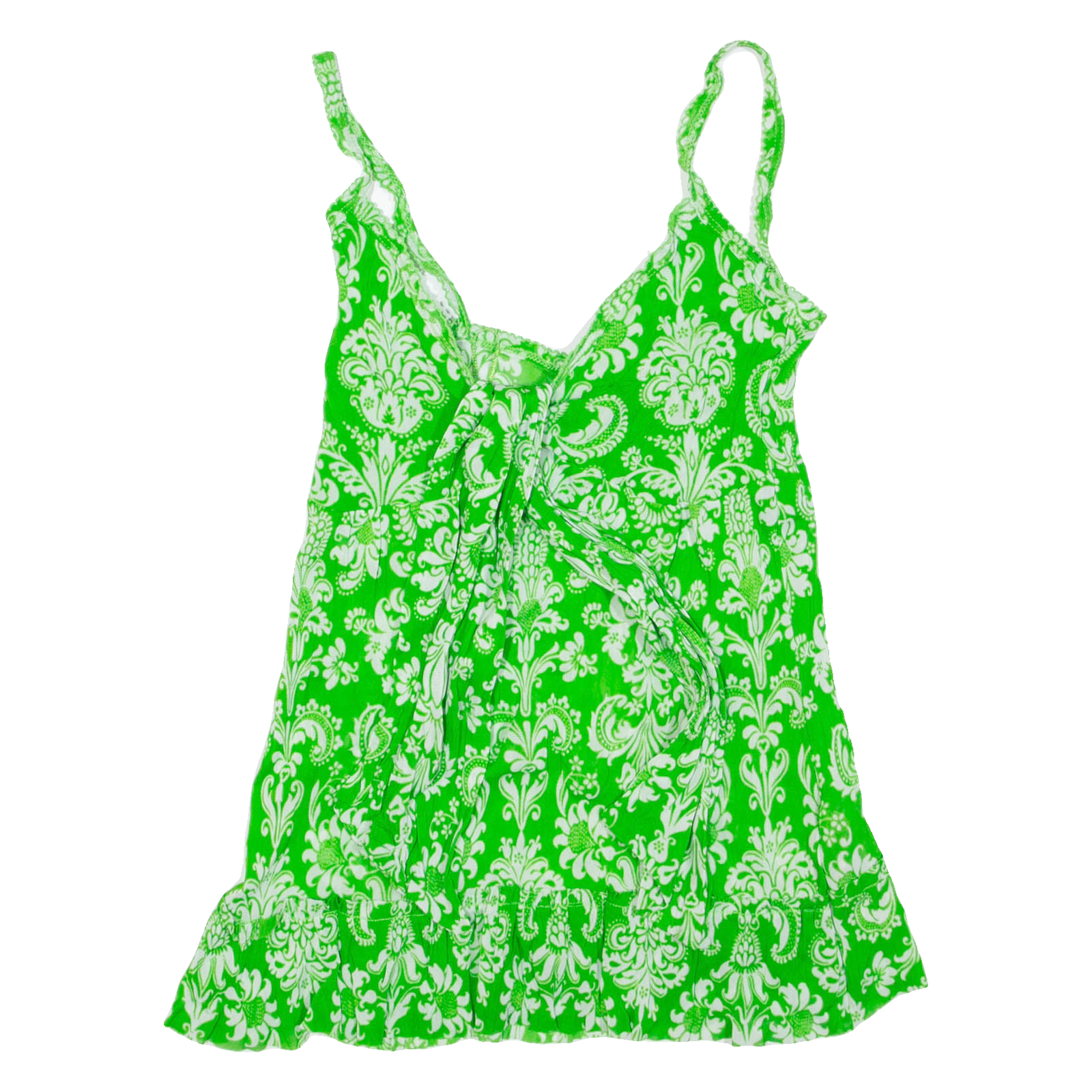 ZARA Womens Printed Top Green V-Neck Sleeveless Paisley M Refurbished - N/A refurbished available on Cerqular