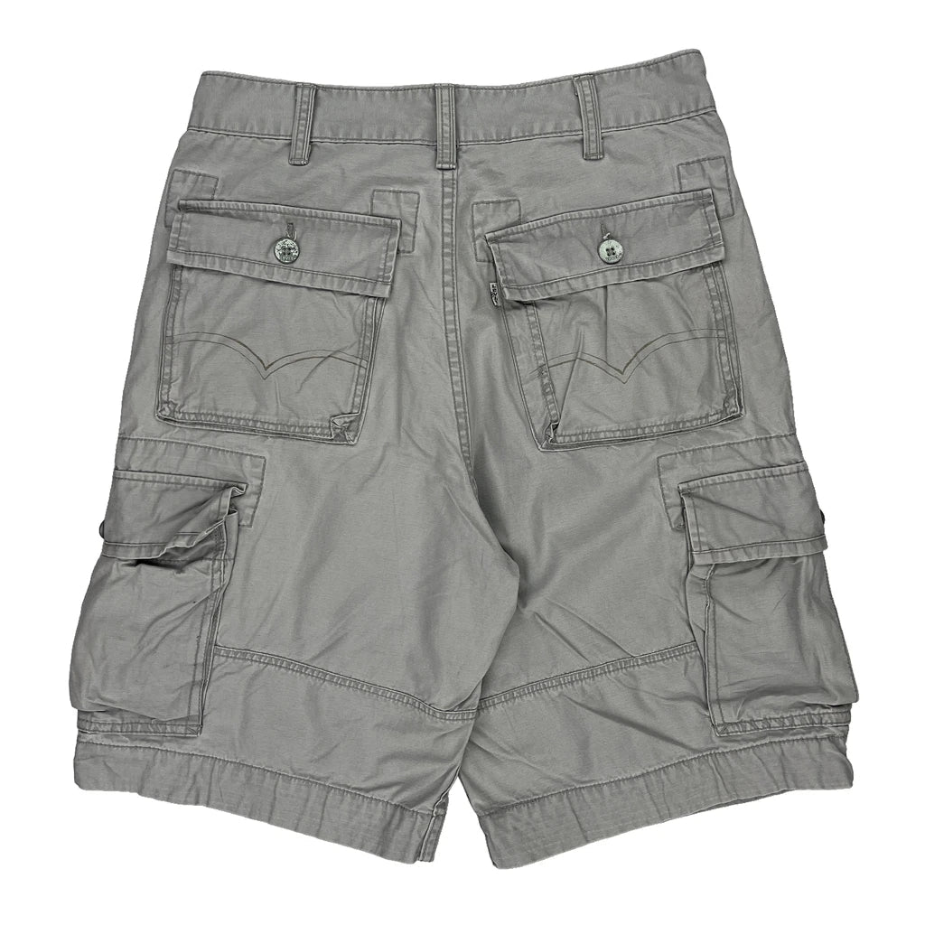 Levis Cargo Shorts - 31W 11L Grey Cotton Refurbished - Thrifted (note: this is a term often used to describe second- refurbished available on Cerqular