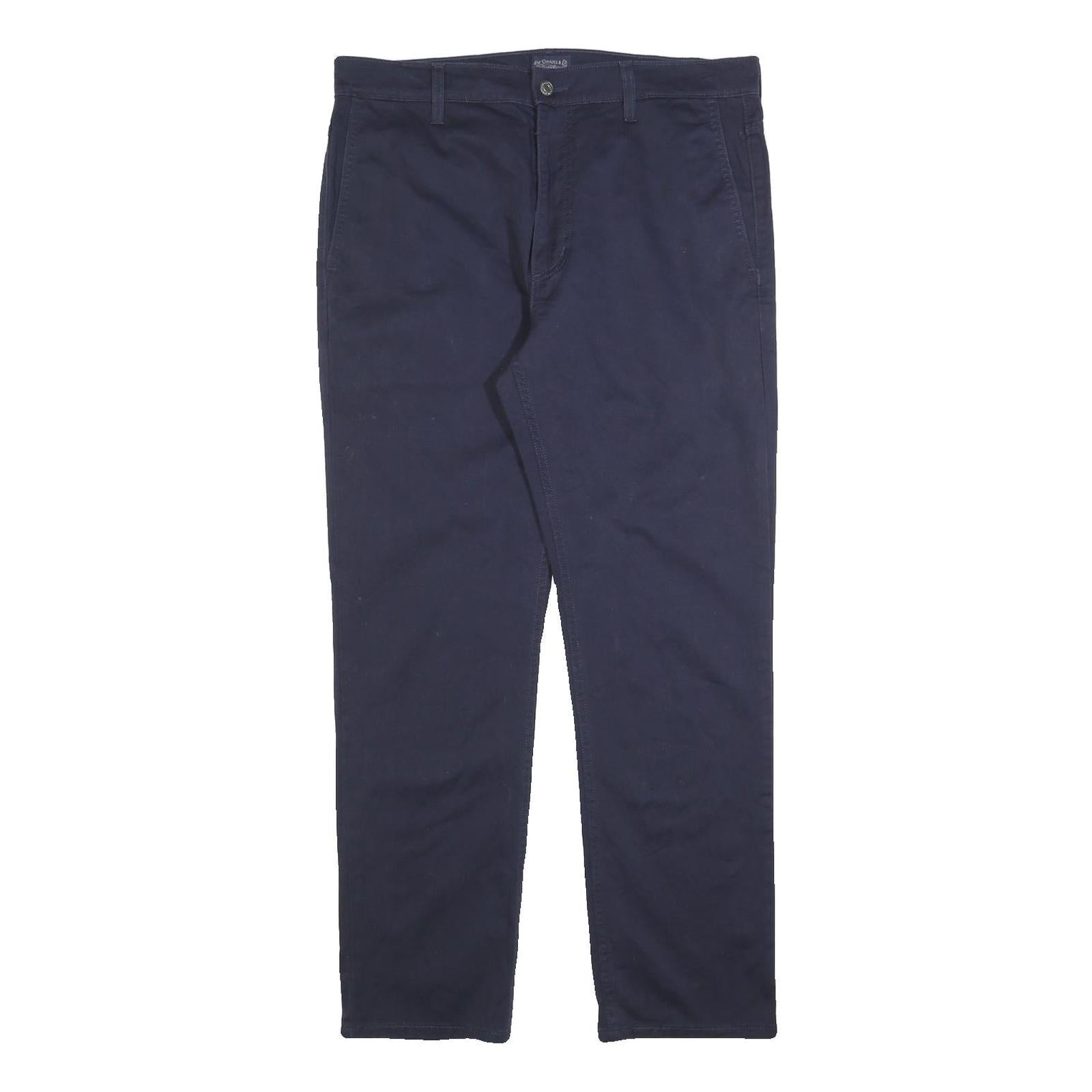 LEVI'S Mens Cotton Blend Navy Regular Straight Trousers W34 L30 Casual Zip Refurbished - N/A refurbished available on Cerqular