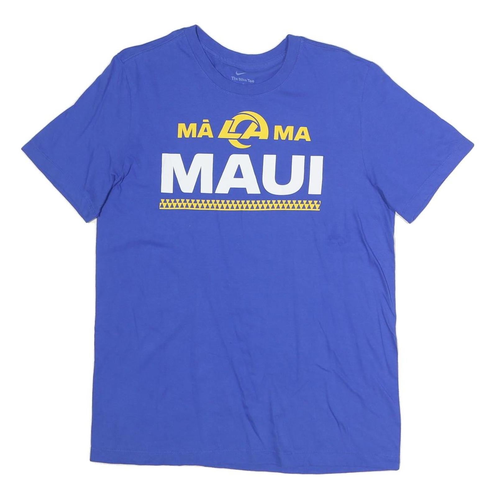 NIKE Mens Blue Maui Graphic T-Shirt M Short Sleeve Crew Neck Cotton Refurbished - N/A refurbished available on Cerqular