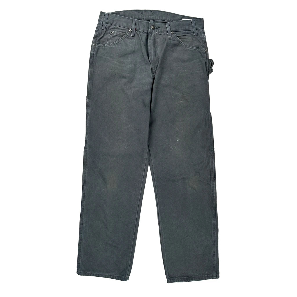 Dickies Carpenter Trousers - 32W 32L Grey Cotton Refurbished - Thrifted (note: this is a term often used to describe second- refurbished available on Cerqular