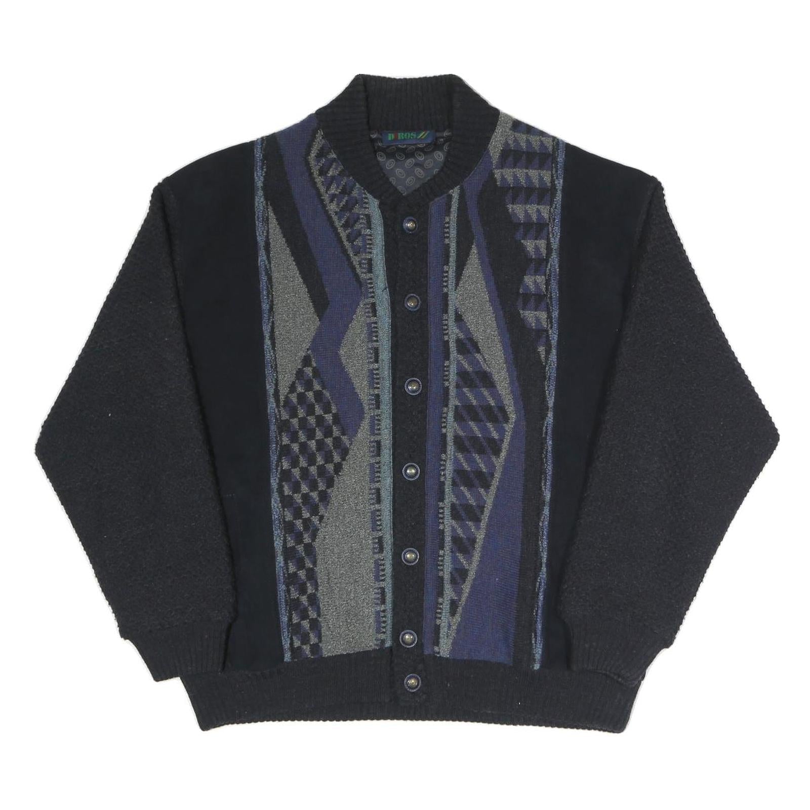 DIRO'S Mens Black Button Jacket XL Cotton Blend Patterned Winter Outerwear Refurbished - N/A refurbished available on Cerqular