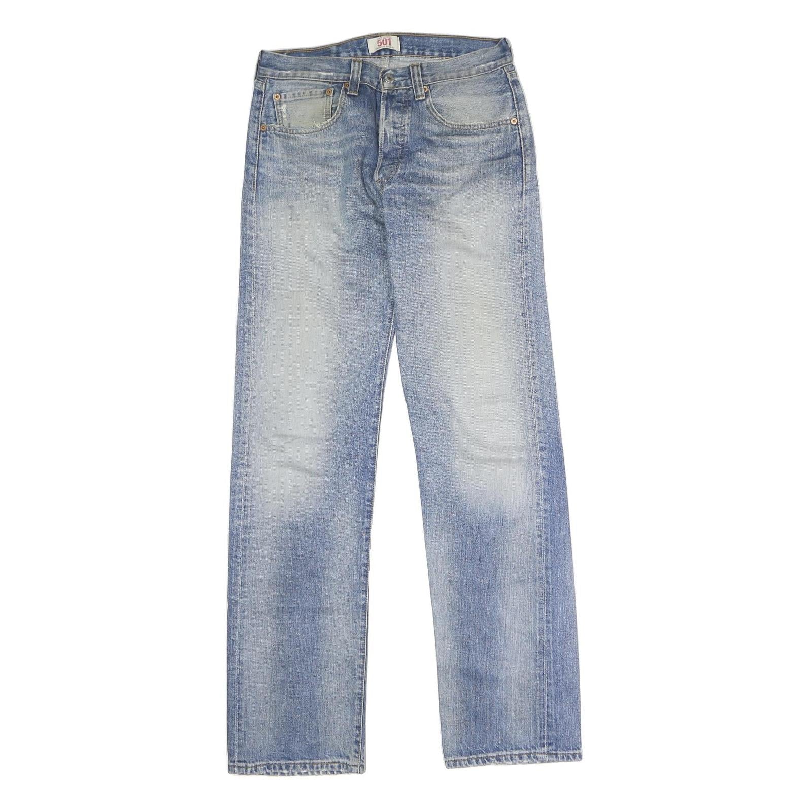LEVI'S 501 Mens Jeans Blue Regular Straight Denim Medium W32 L33 Classic Fit Refurbished - N/A refurbished available on Cerqular