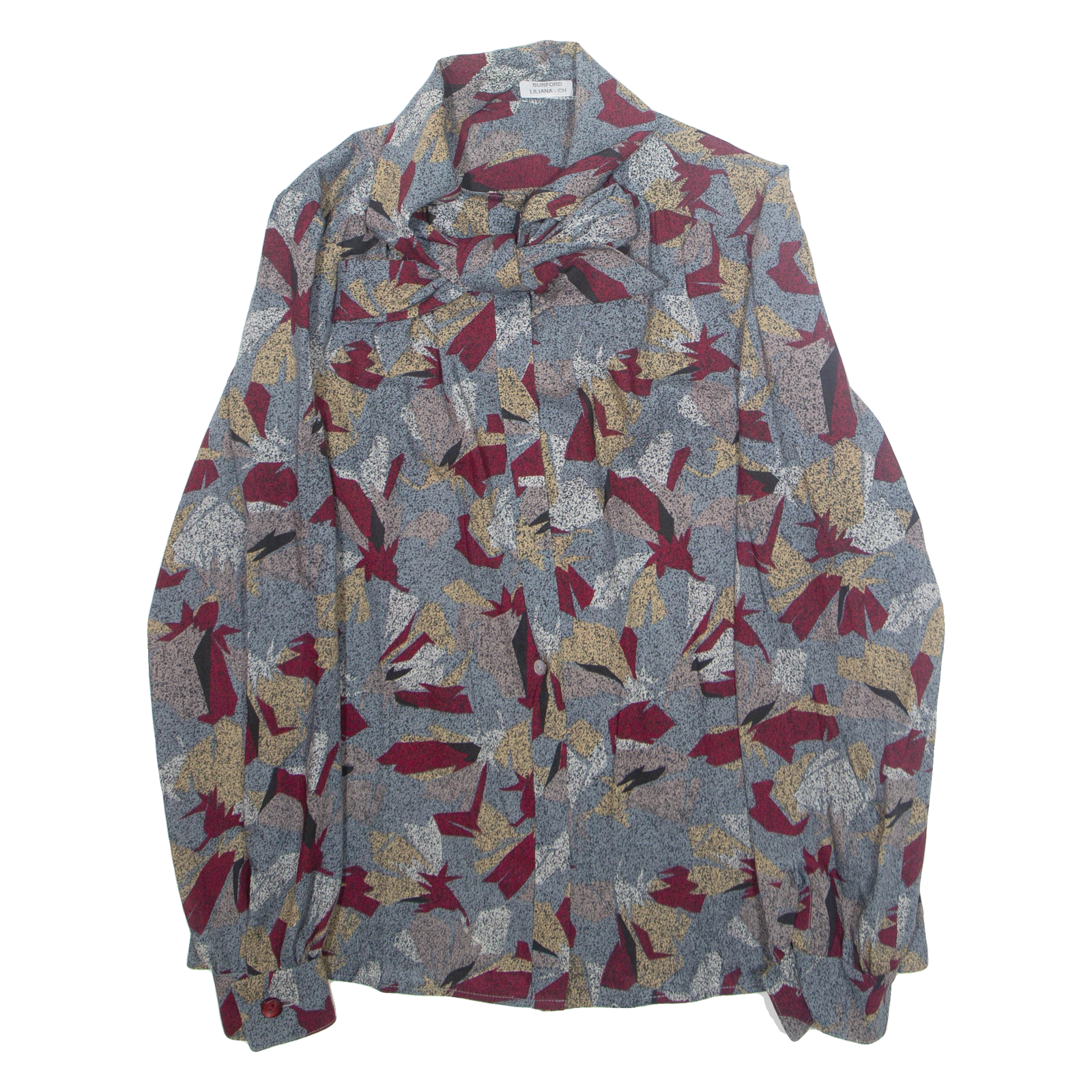 Womens Printed Shirt Blue Collared Long Sleeve L Refurbished - N/A refurbished available on Cerqular