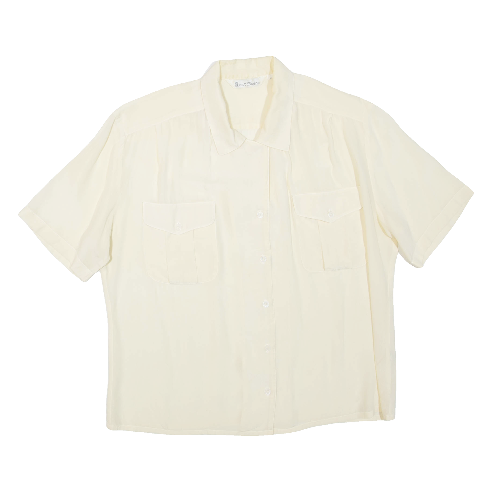 LAST SCENE Womens Shirt Beige Collared L Refurbished - N/A refurbished available on Cerqular