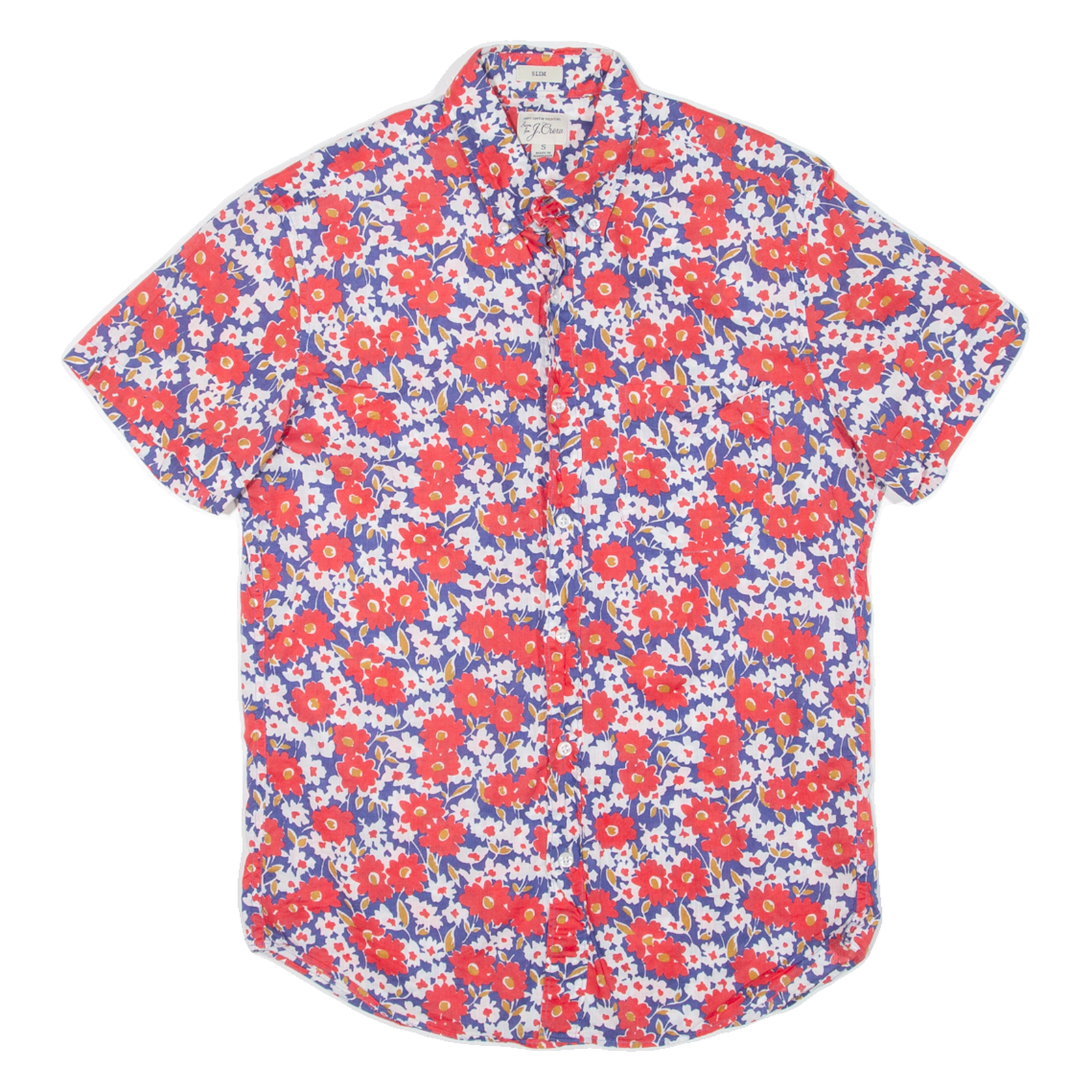 Slim Mens Shirt Red Floral S Refurbished - N/A refurbished available on Cerqular