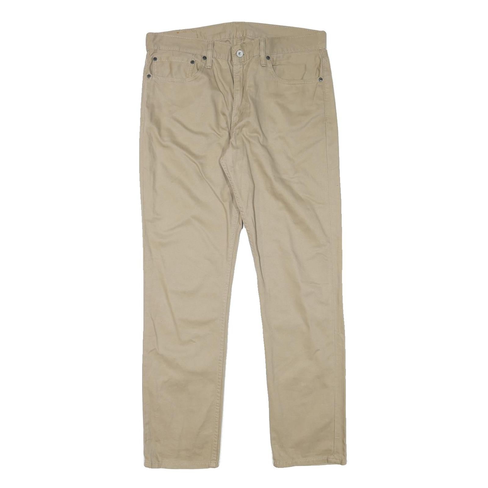 LEVI'S Mens Slim Beige Cotton Blend Trousers W36 L32 Zip Closure Stylish Comfort Refurbished - N/A refurbished available on Cerqular