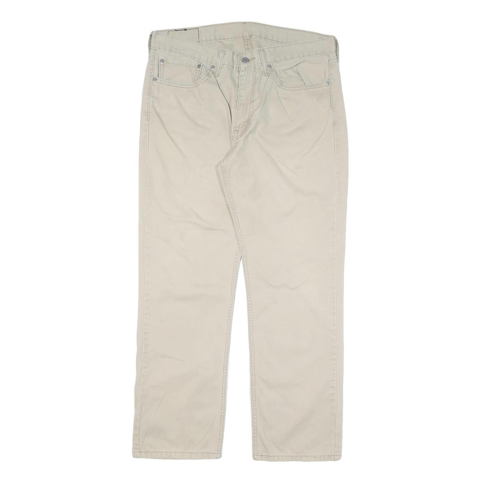 LEVI'S Mens Cotton Blend Beige Regular Straight Trousers W34 L30 Casual Comfort Refurbished - N/A refurbished available on Cerqular