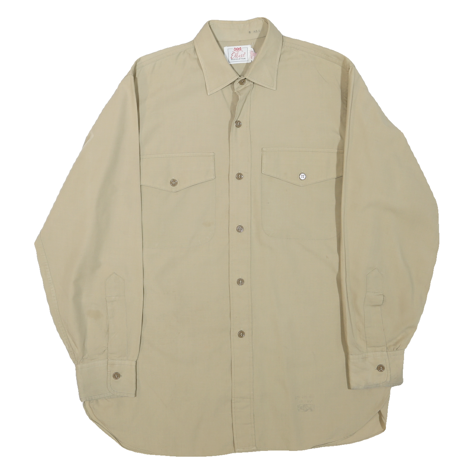 ELLECO REGULATION Mens Beige Shirt L Long Sleeve Button Polyester Blend Classic Refurbished - N/A refurbished available on Cerqular