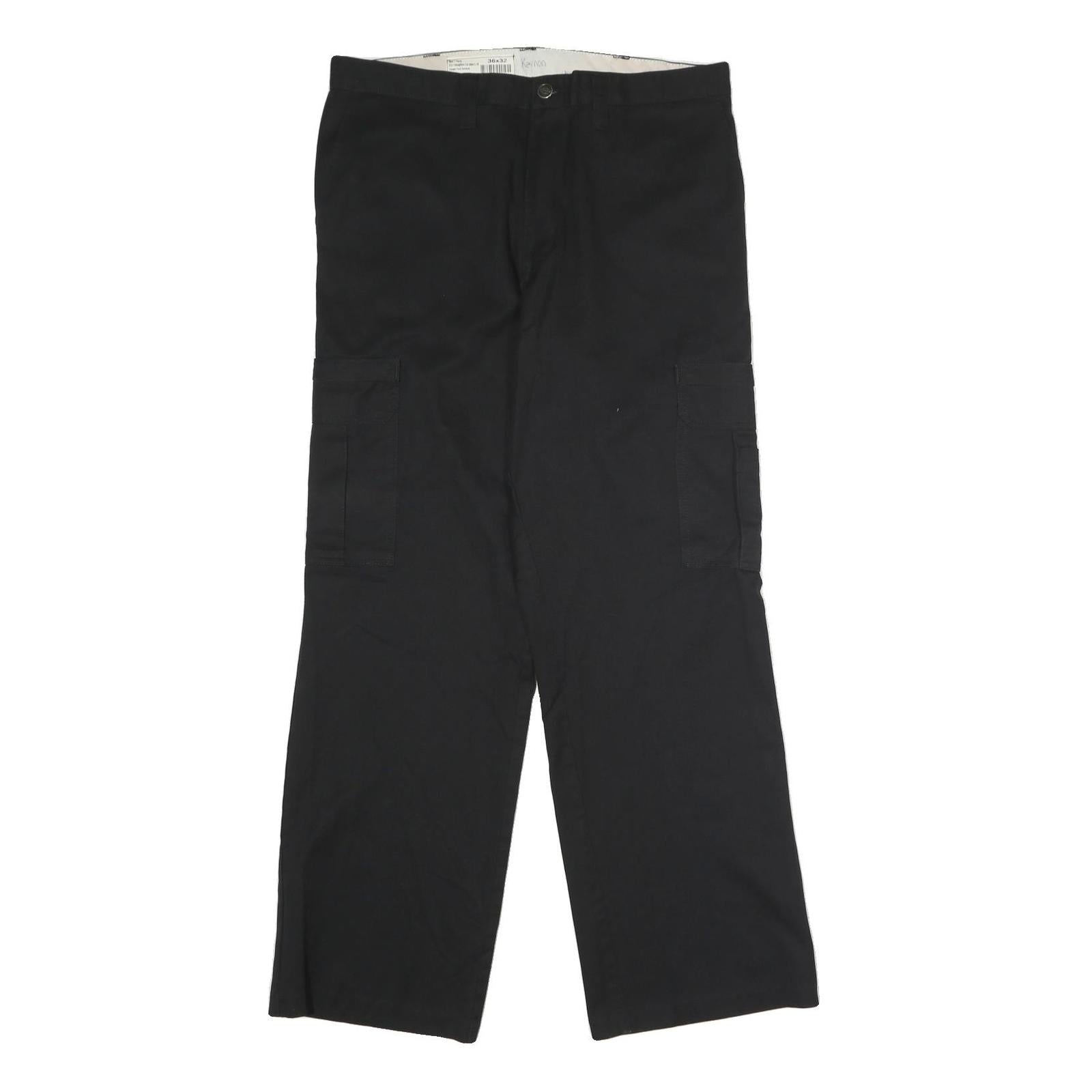 DICKIES Mens Polyester Blend Black Regular Straight Trousers W36 L32 Work Cargo Refurbished - N/A refurbished available on Cerqular