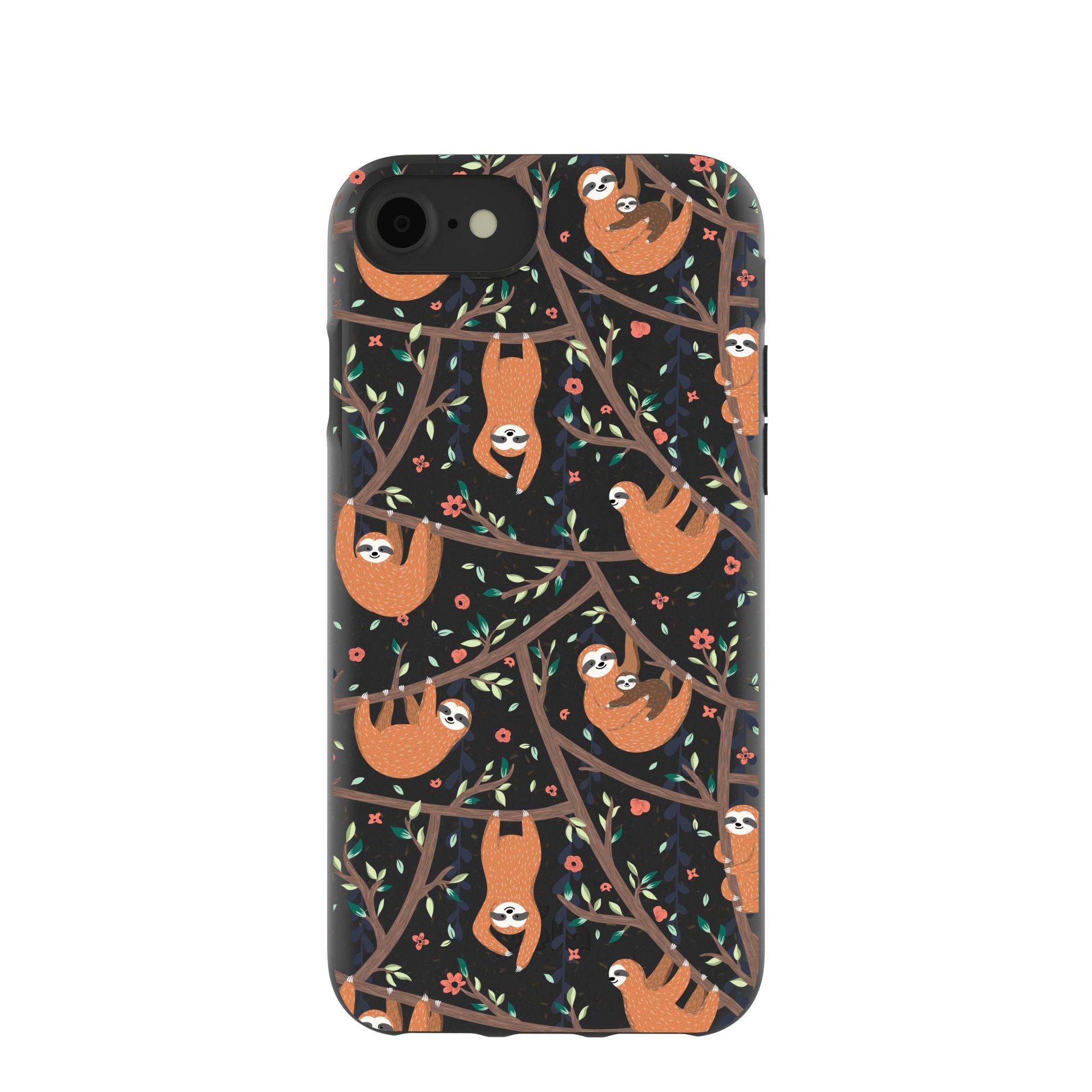 Black Jungle Sloths iPhone 6/6s/7/8/SE Case Refurbished - Pela Case refurbished available on Cerqular