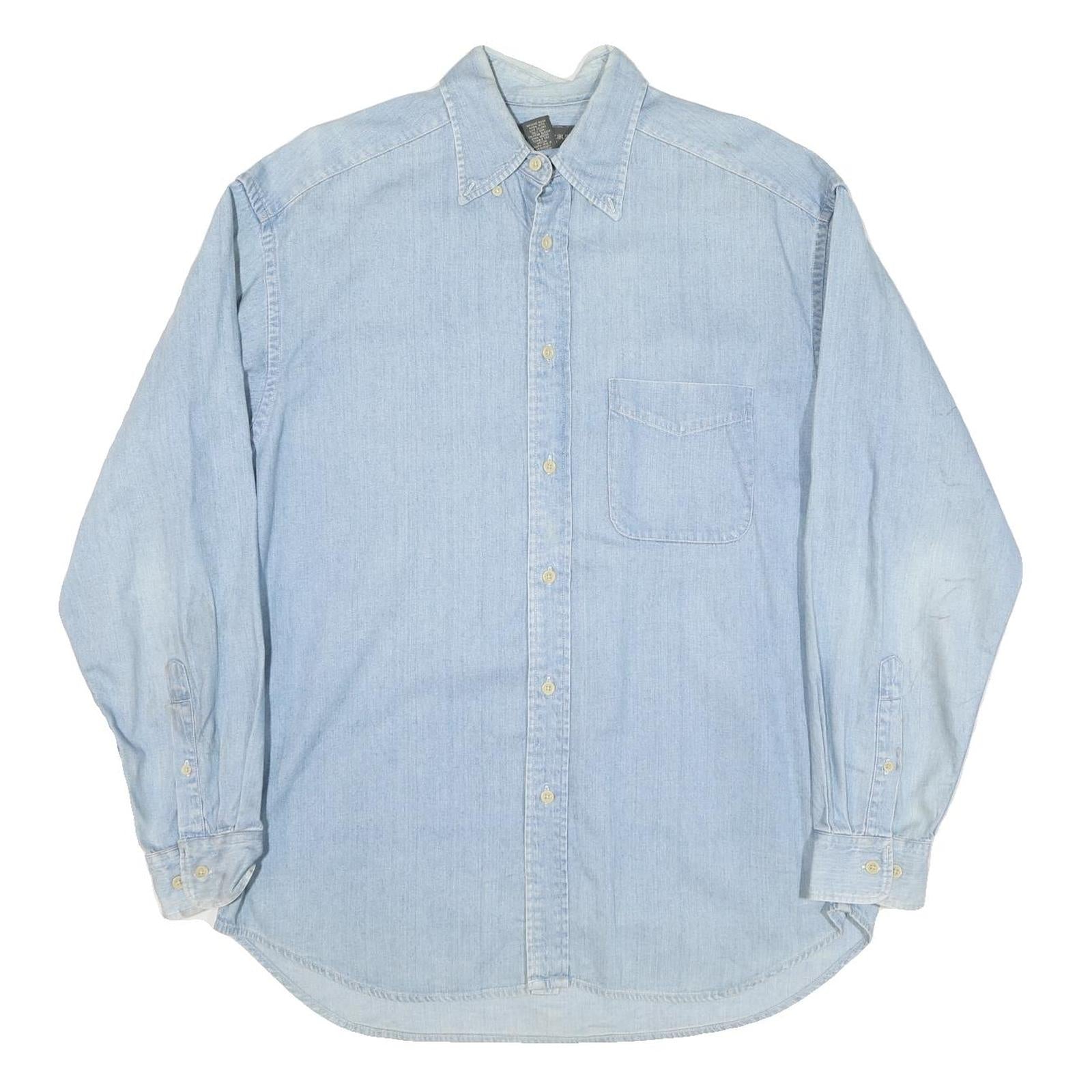 REPUBLIC Mens Blue Denim Shirt M Casual Cotton Blend Long Sleeve Button Refurbished - N/A refurbished available on Cerqular