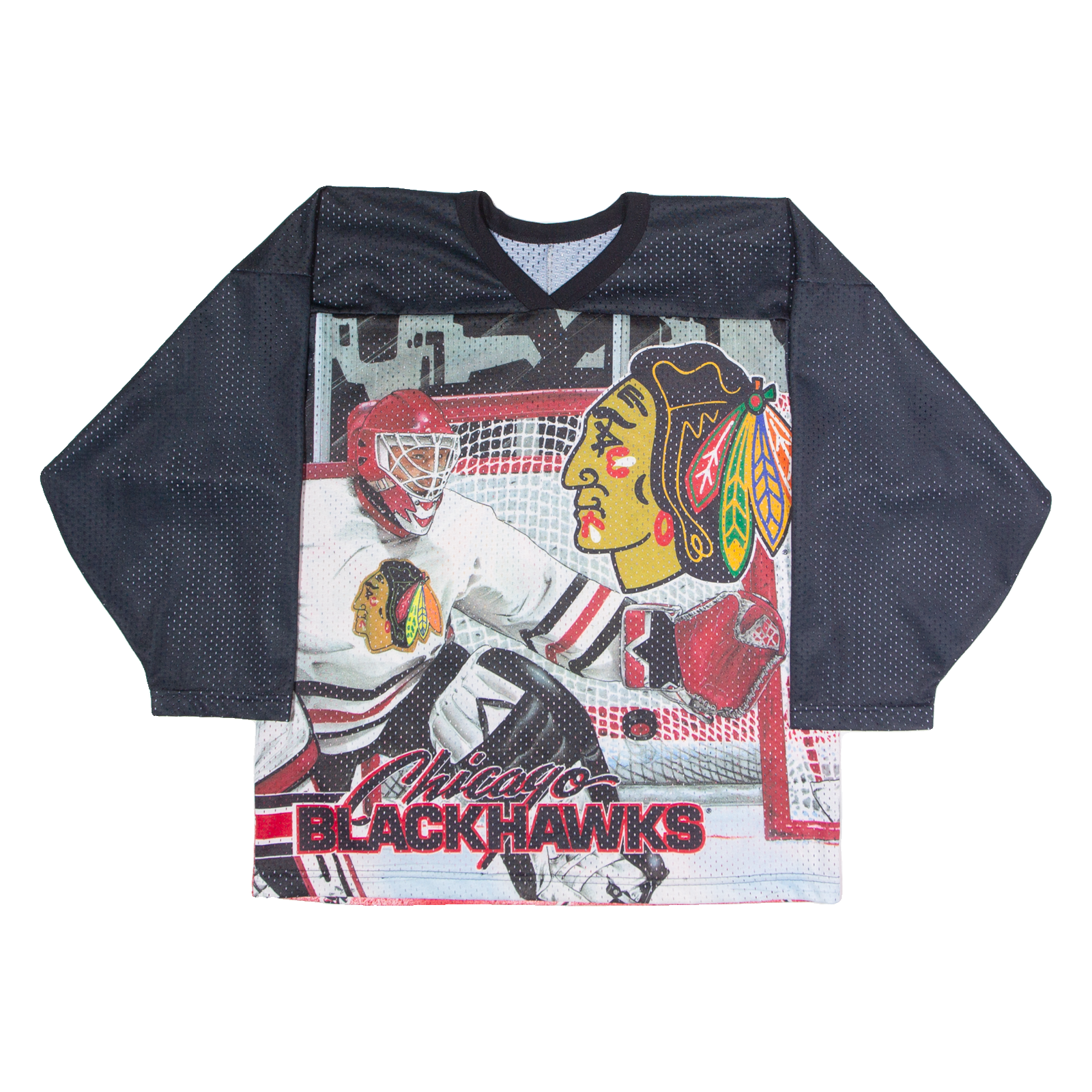 CCM Hockey Chicago Blackhawks Mens Jersey Black Long Sleeve USA V-Neck S Refurbished - N/A refurbished available on Cerqular