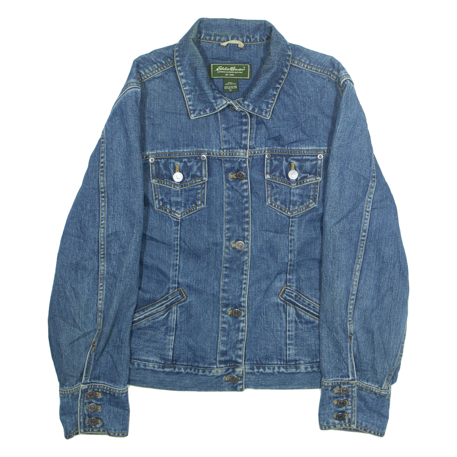 EDDIE BAVEN Womens Denim Jacket Blue XL Refurbished - N/A refurbished available on Cerqular