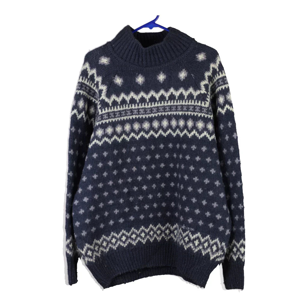 Marina Yachting Christmas Jumper - XL Navy Wool Refurbished - Thrifted (note: this is a term often used to describe second- refurbished available on Cerqular
