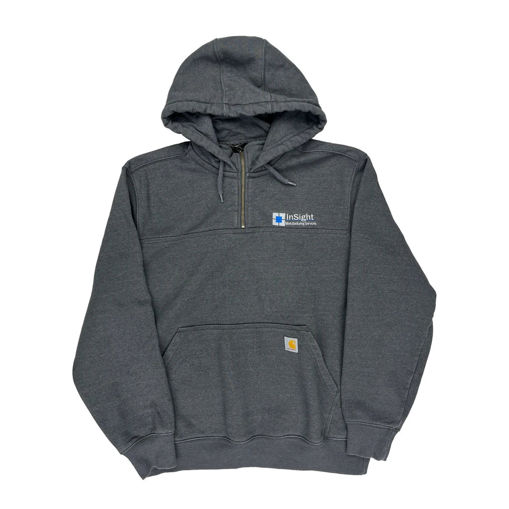 Carhartt Hoodie - Large Grey Cotton Blend Refurbished - Thrifted (note: this is a term often used to describe second- refurbished available on Cerqular