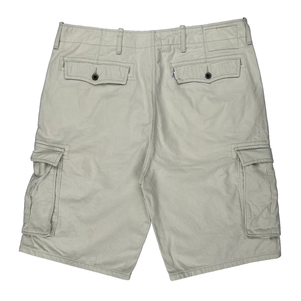 Dockers Cargo Shorts - 36W 11L Beige Cotton Refurbished - Thrifted (note: this is a term often used to describe second- refurbished available on Cerqular