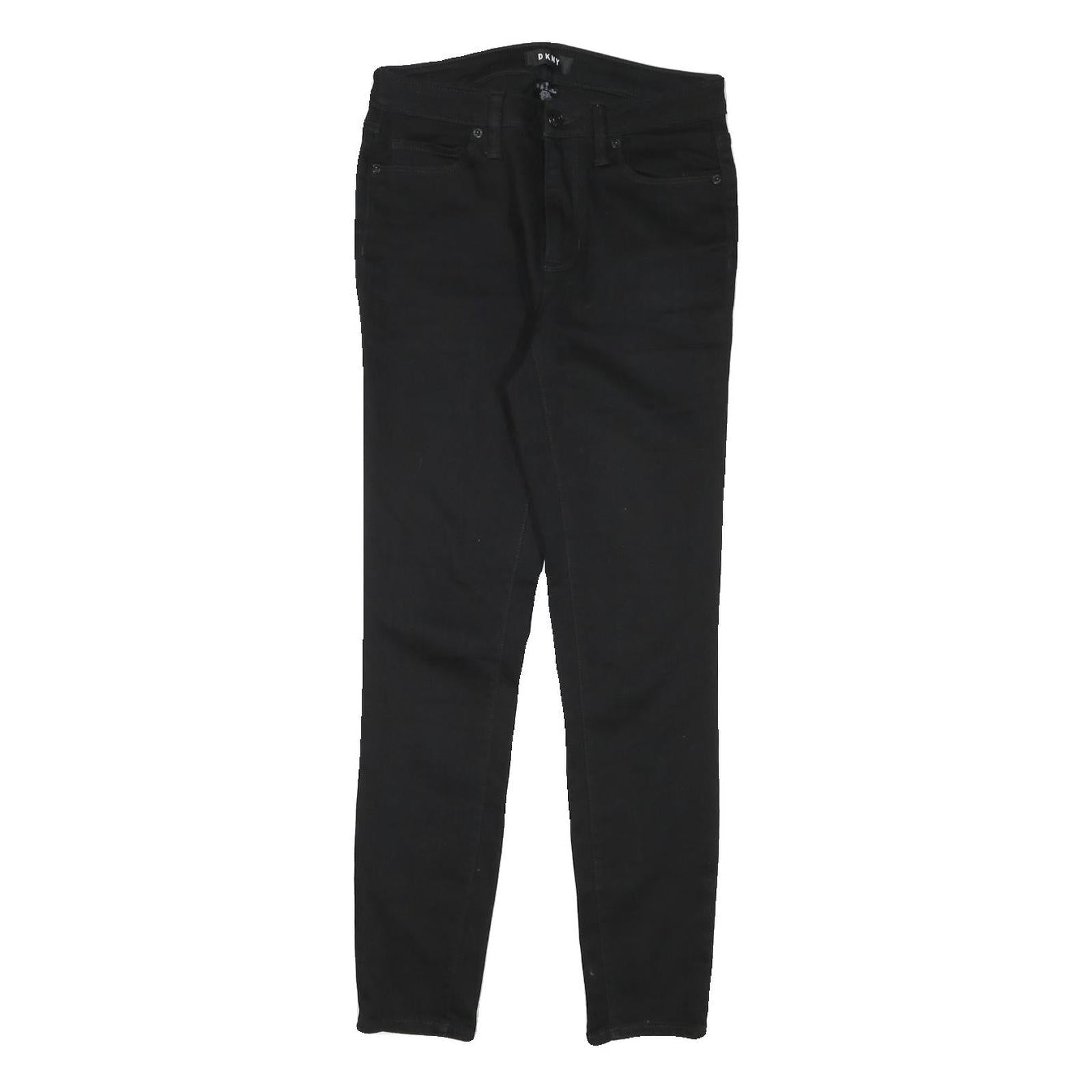 DKNY Womens Black Slim Skinny Denim Medium Woven W27 L27 Cotton Blend Jeans Zip Refurbished - N/A refurbished available on Cerqular