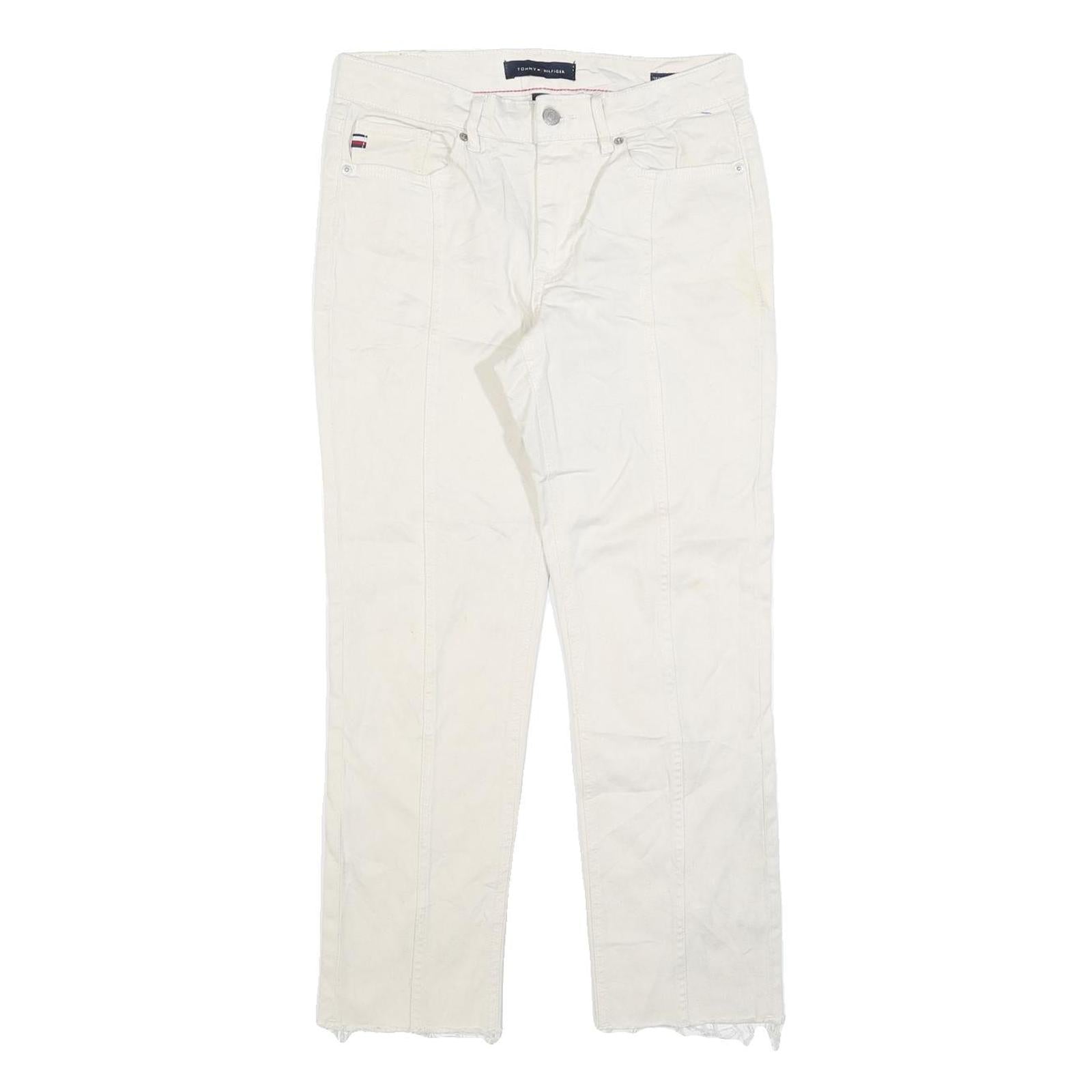 TOMMY HILFIGER Womens White Regular Fit Straight Denim Jeans W29 L26 Lightweight Refurbished - N/A refurbished available on Cerqular