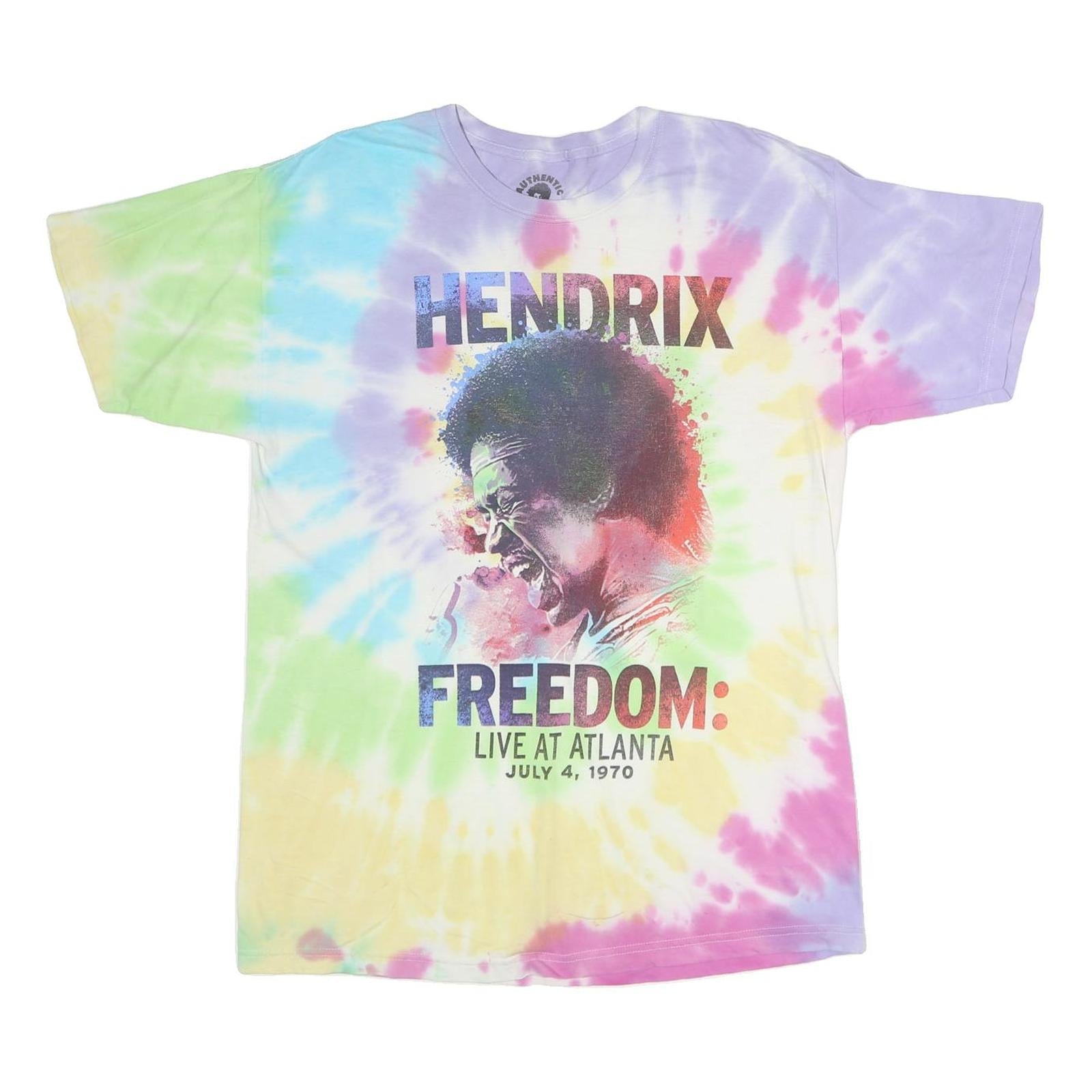 AUTHENTIC HENDRIX Mens Multicolour Tie Dye Graphic T-Shirt XL Short Sleeve Crew Refurbished - N/A refurbished available on Cerqular