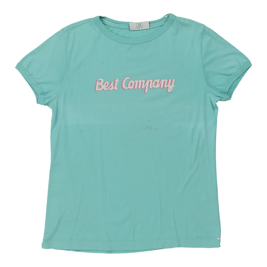 Buy Best Company Spellout T-Shirt - Small Blue Cotton Refurbished - $12.05 Best Company Spellout T-Shirt - Small Blue Cotton Refurbished - Thrifted (note: this is a term often used to describe second- refurbished available on Cerqular