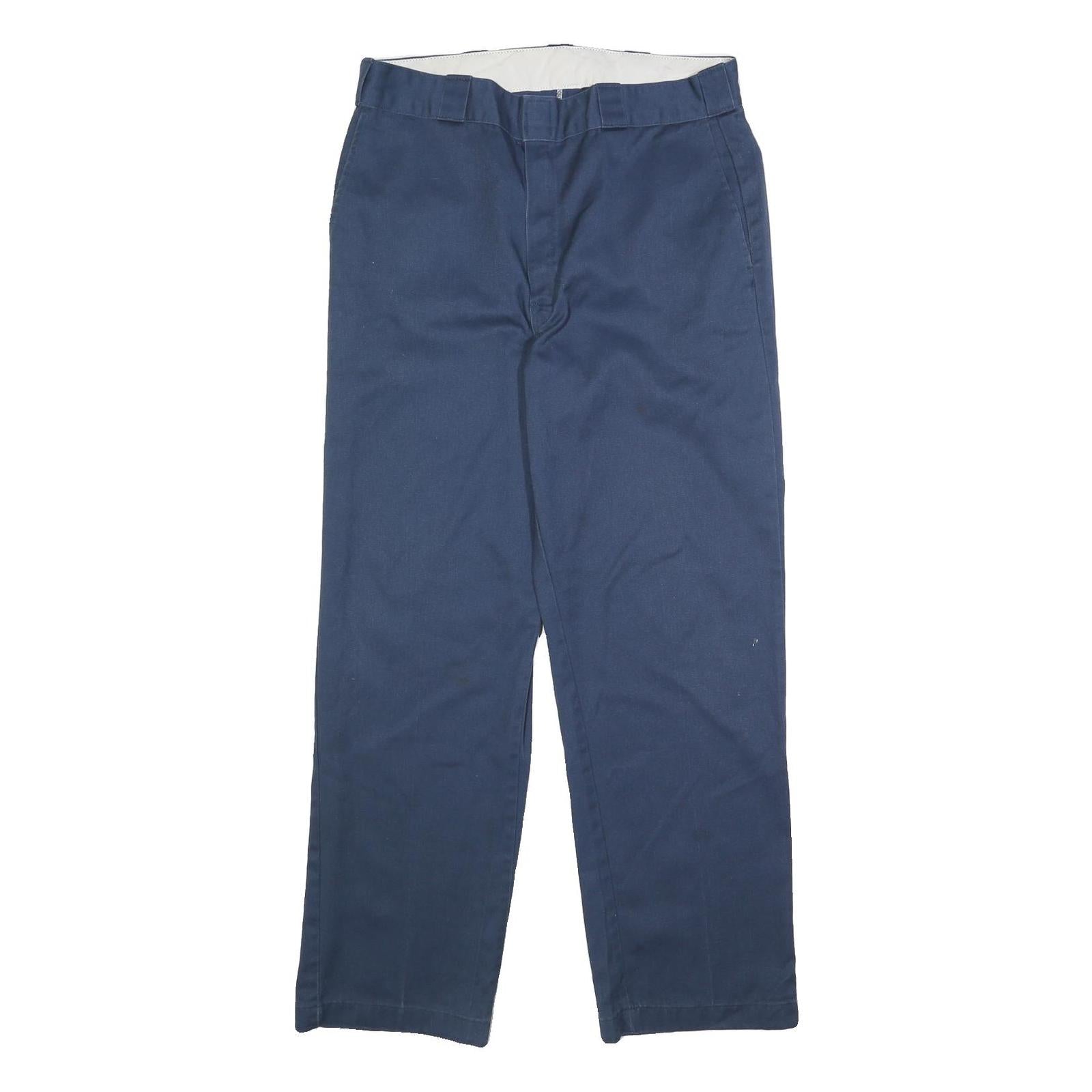 DICKIES Mens Regular Blue Cotton Blend Zip Trousers W36 L32 Workwear Casual Refurbished - N/A refurbished available on Cerqular