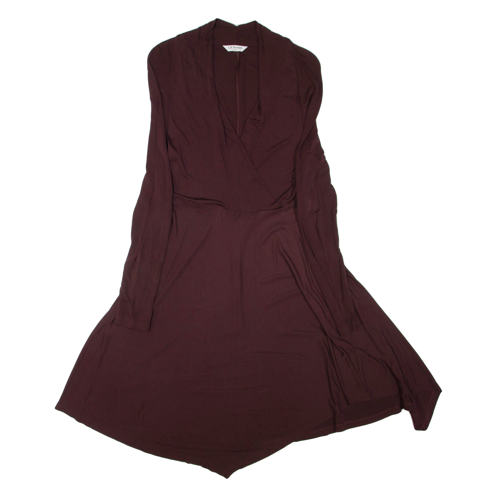 L.K. BENNETT Womens Day Dress Brown Viscose Long Sleeve Midi M Refurbished - N/A refurbished available on Cerqular