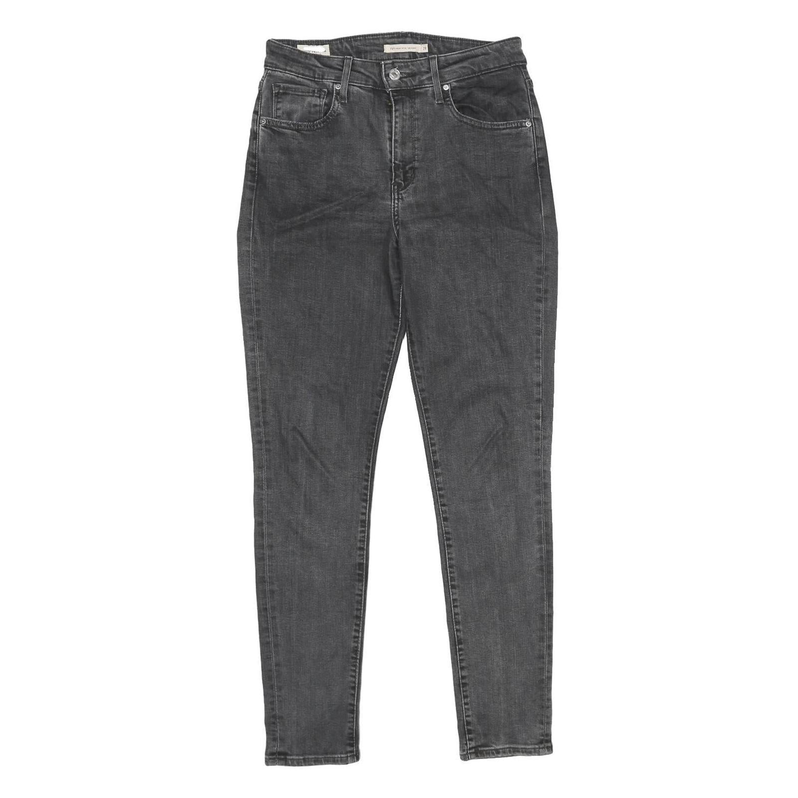 LEVI'S 721 High Rise Skinny Womens Black Slim Skinny Denim Raw W28 L30 Stretch Refurbished - N/A refurbished available on Cerqular