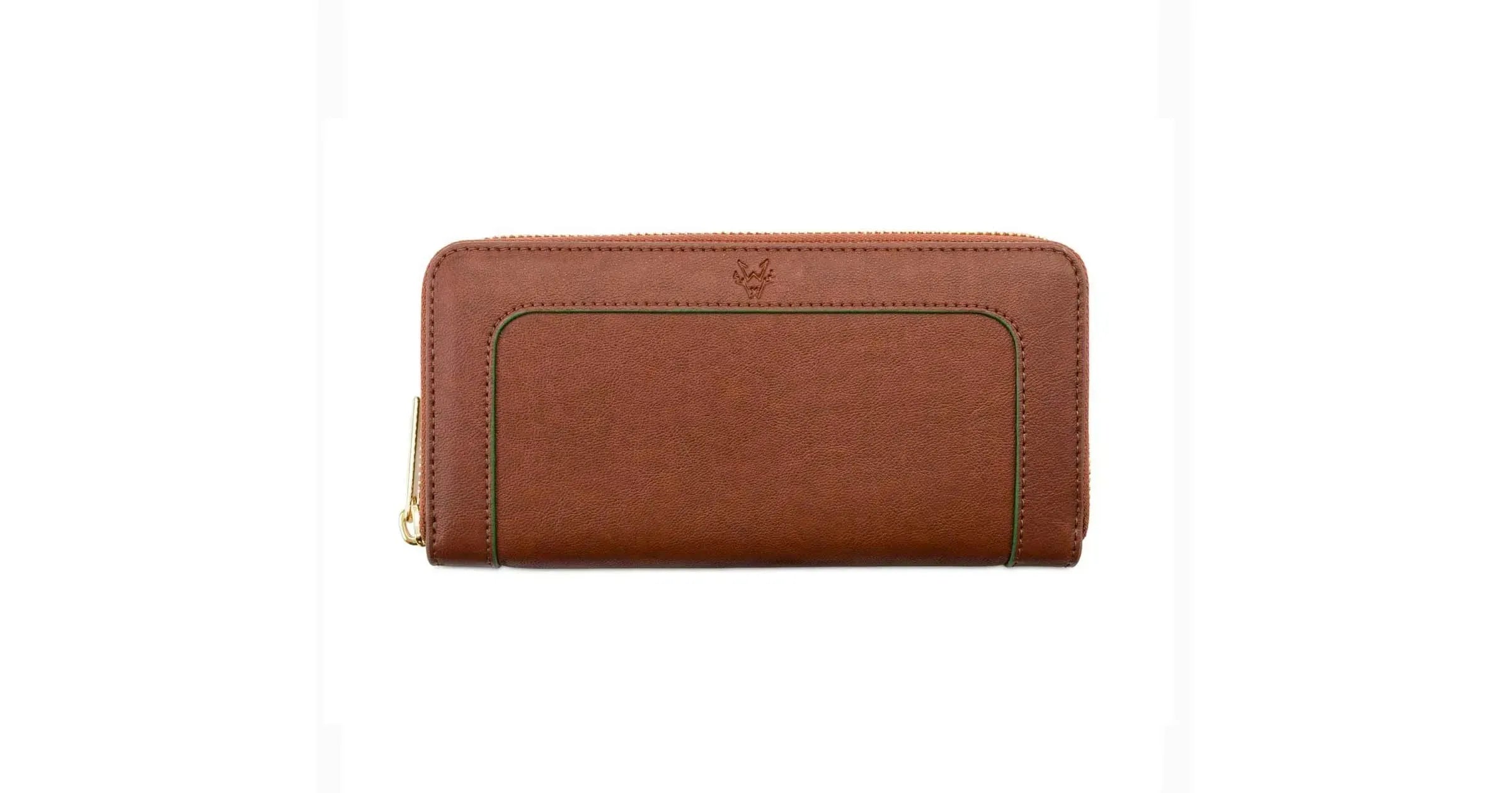 Wilton Zipped Purse Wallet in Rust & Emerald Refurbished - Watson & Wolfe refurbished available on Cerqular