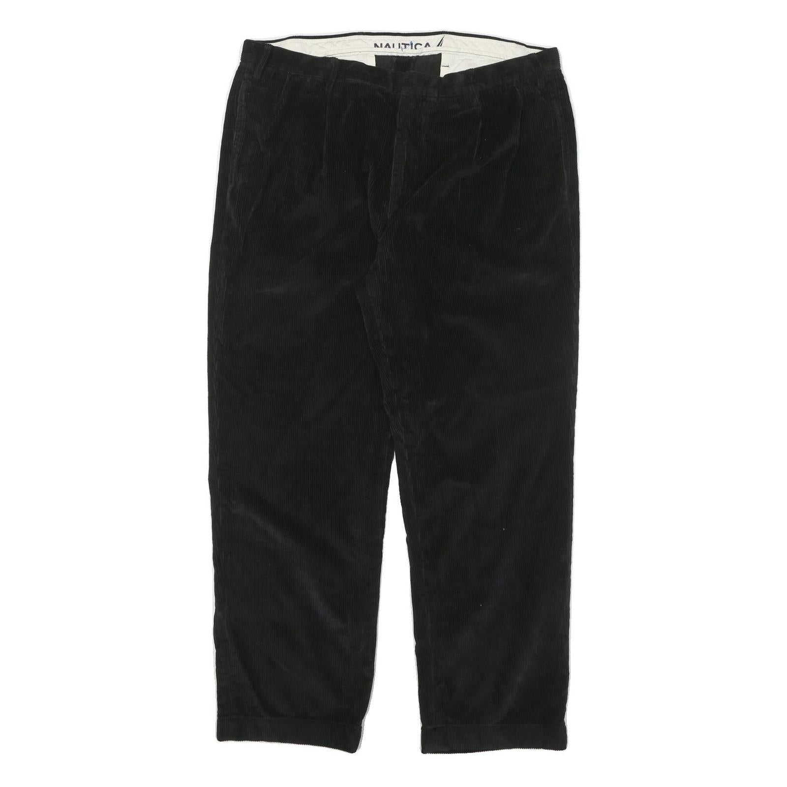 NAUTICA Mens Relaxed Black Corduroy Trousers W37 L29 Casual Cotton Blend Zip Refurbished - N/A refurbished available on Cerqular