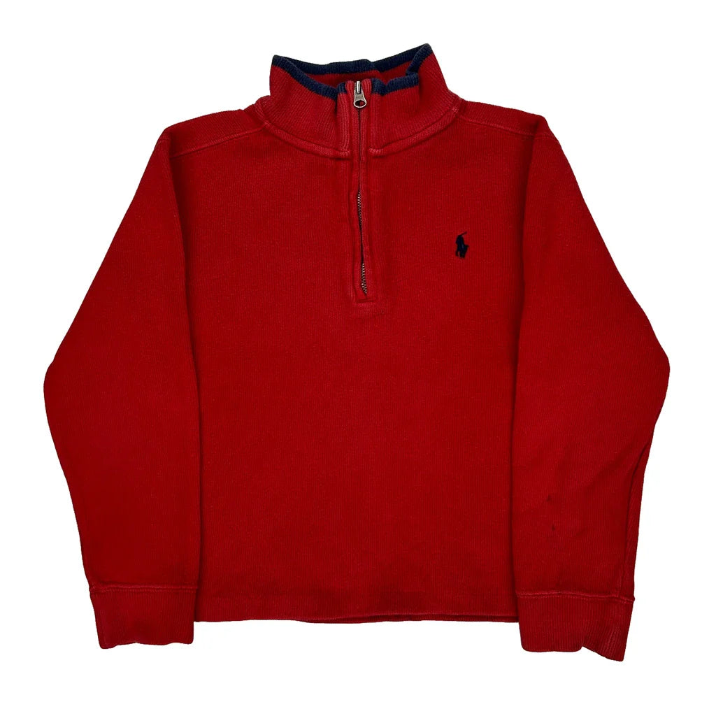 Buy Age 5 Polo By Ralph Lauren 1/4 Zip - Small Red Cotton Refurbished - $23.44 Age 5 Polo By Ralph Lauren 1/4 Zip - Small Red Cotton Refurbished - Thrifted (note: this is a term often used to describe second- refurbished available on Cerqular