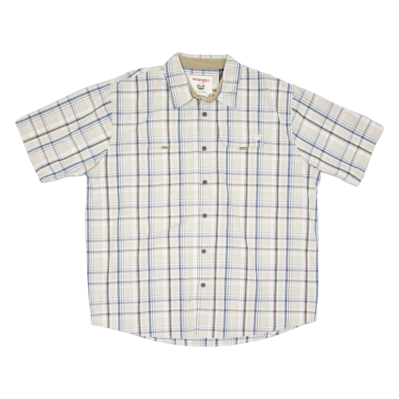 WRANGLER Mens Shirt Beige Check XL Refurbished - N/A refurbished available on Cerqular