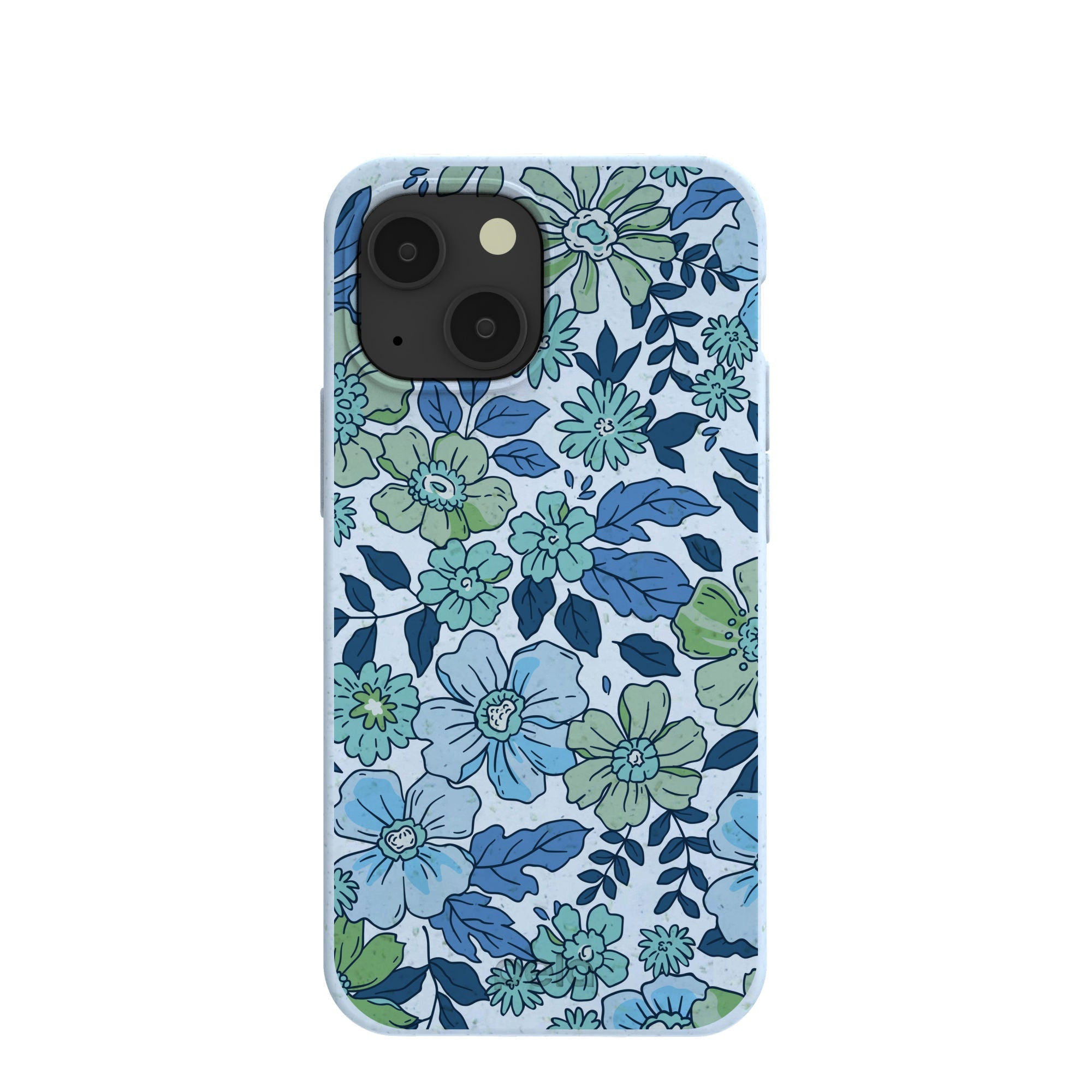 Powder Blue Liberty Florals iPhone 13 Mini Case Refurbished - Pela Case refurbished available on Cerqular