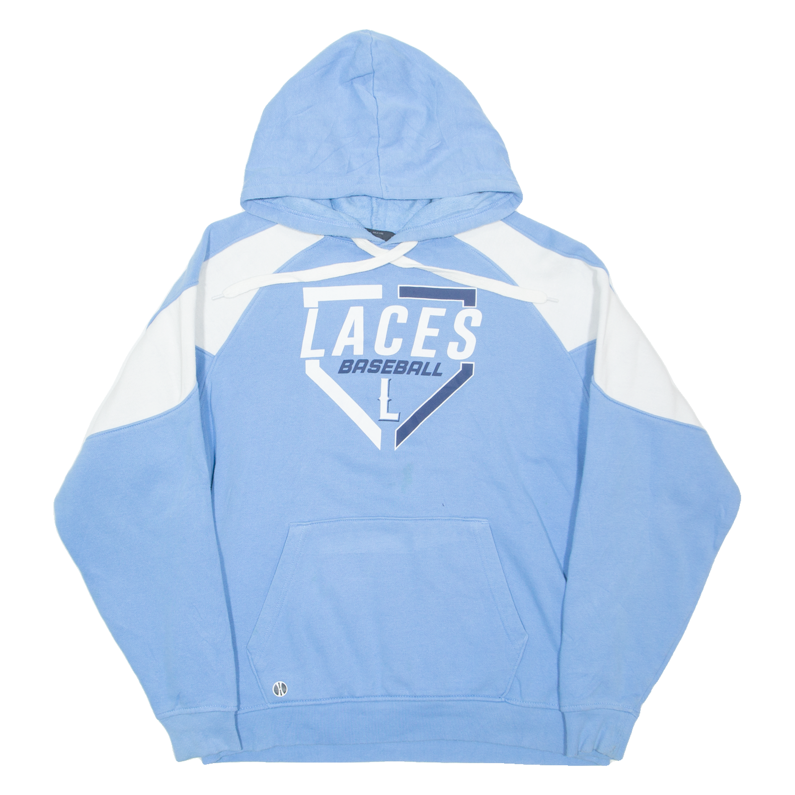 HOLLOWAY Laces Baseball Mens Blue Hoodie USA L Refurbished - N/A refurbished available on Cerqular