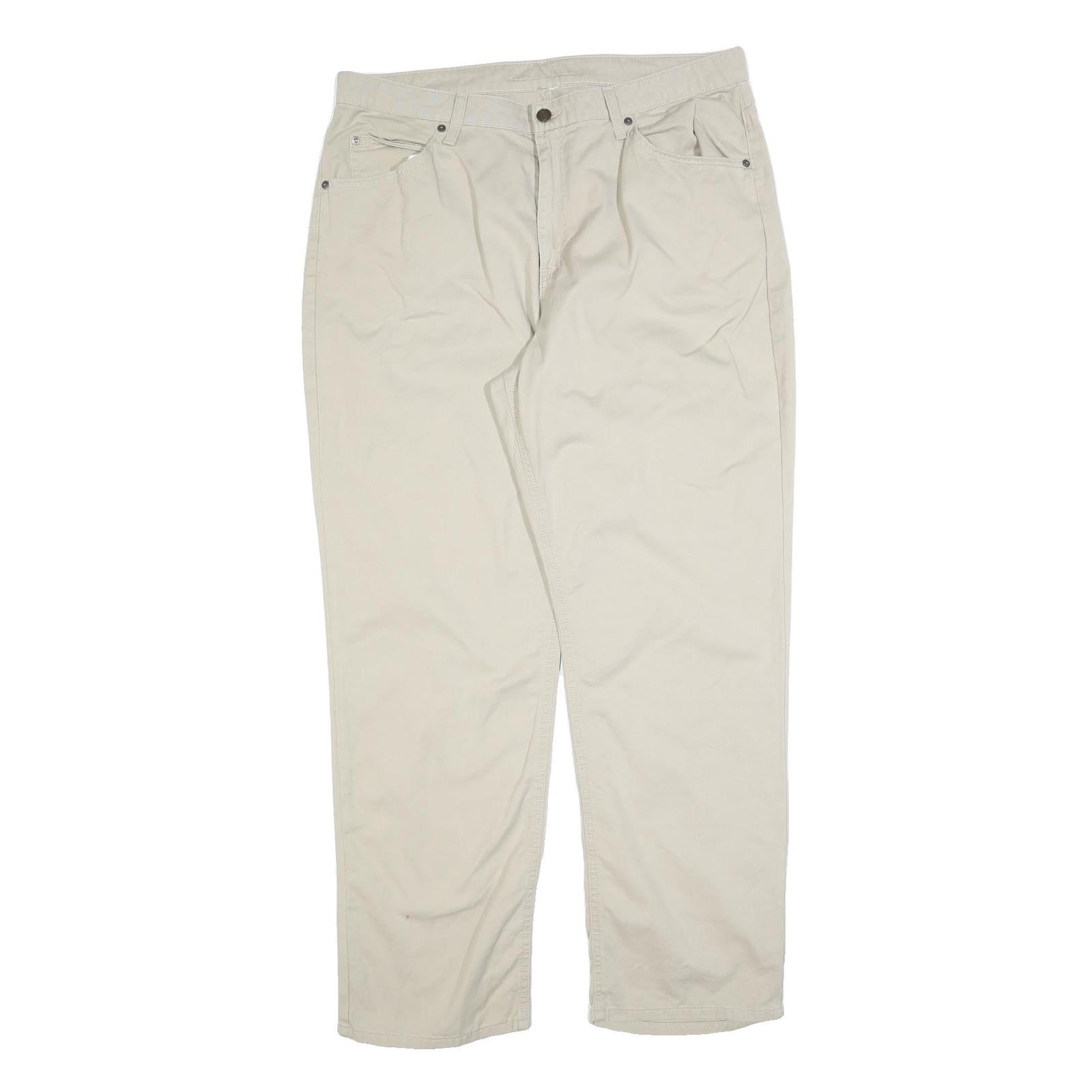 DICKIES Womens Cotton Blend Beige Relaxed Straight Trousers W36 L32 Workwear Refurbished - N/A refurbished available on Cerqular