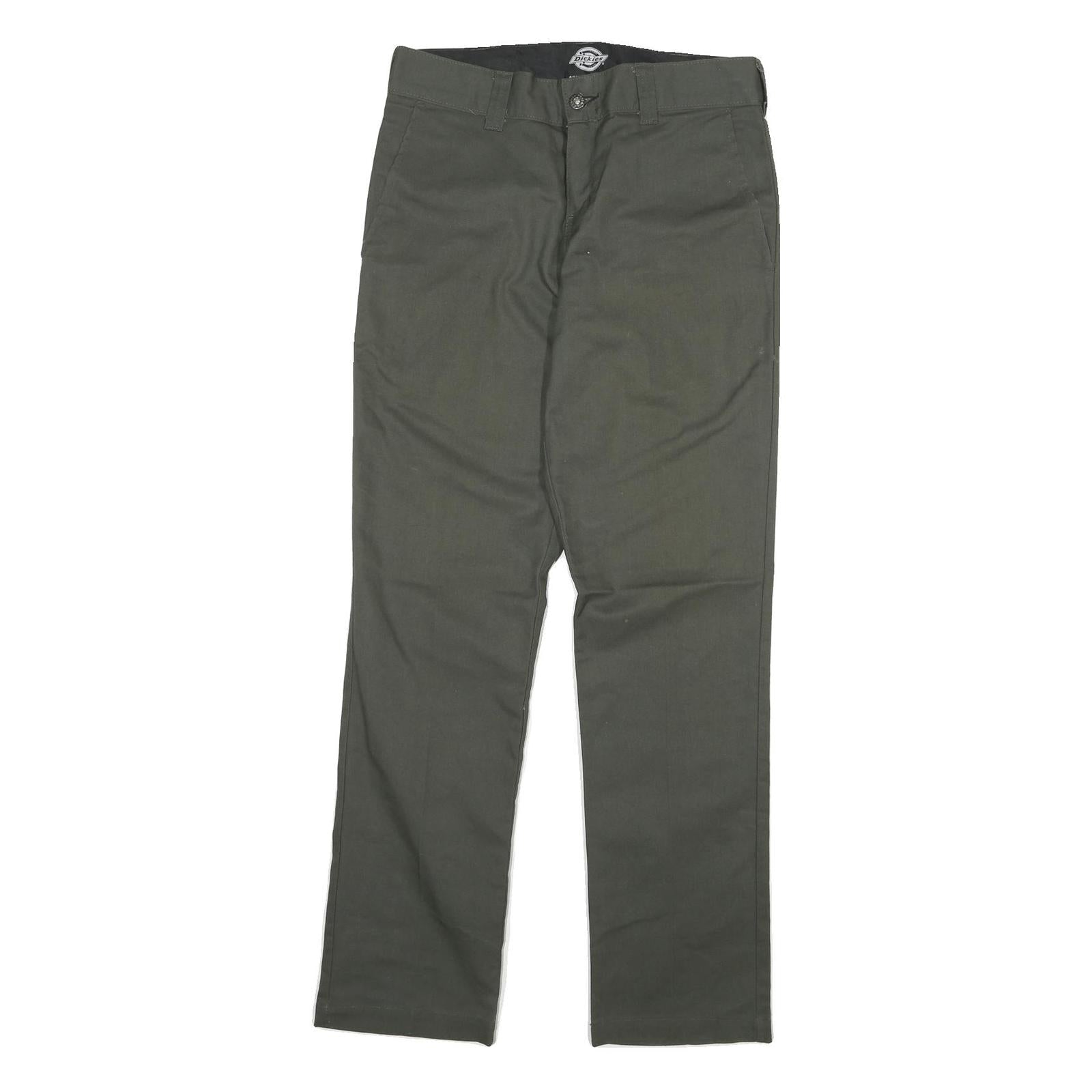DICKIES Mens Slim Olive Green Cotton Blend Slim Trousers W30 L31 Workwear Casual Refurbished - N/A refurbished available on Cerqular