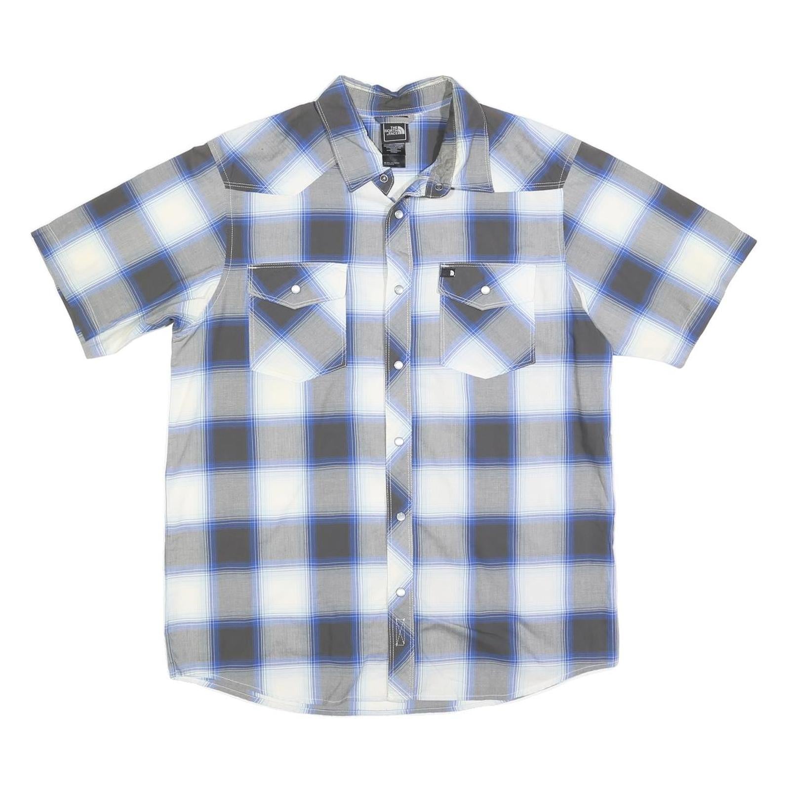 THE NORTH FACE Mens Blue & Grey Check Shirt S Cotton Blend Casual Outdoor Refurbished - N/A refurbished available on Cerqular
