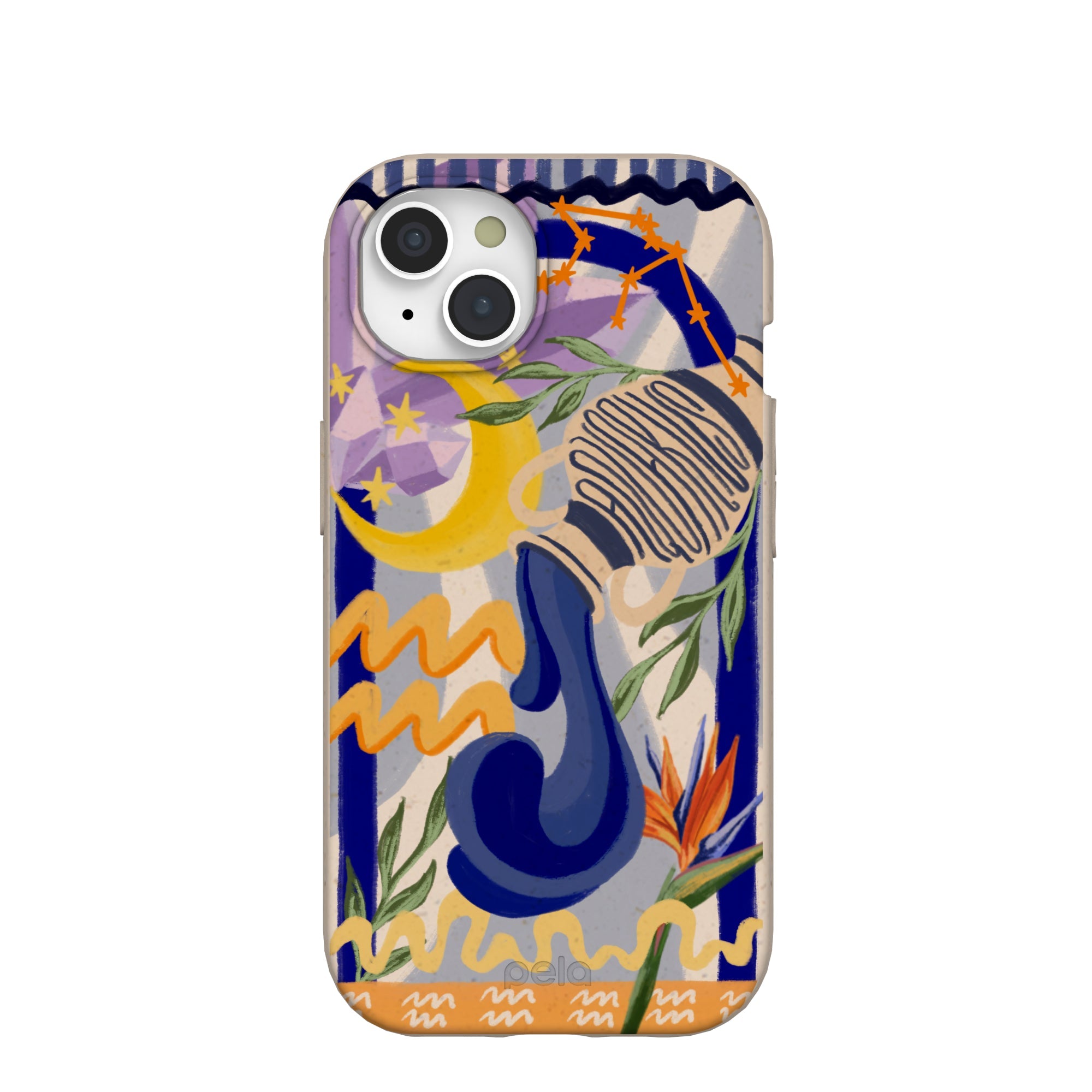 Seashell Aquarius Water iPhone 15 Case Refurbished - Pela Case refurbished available on Cerqular