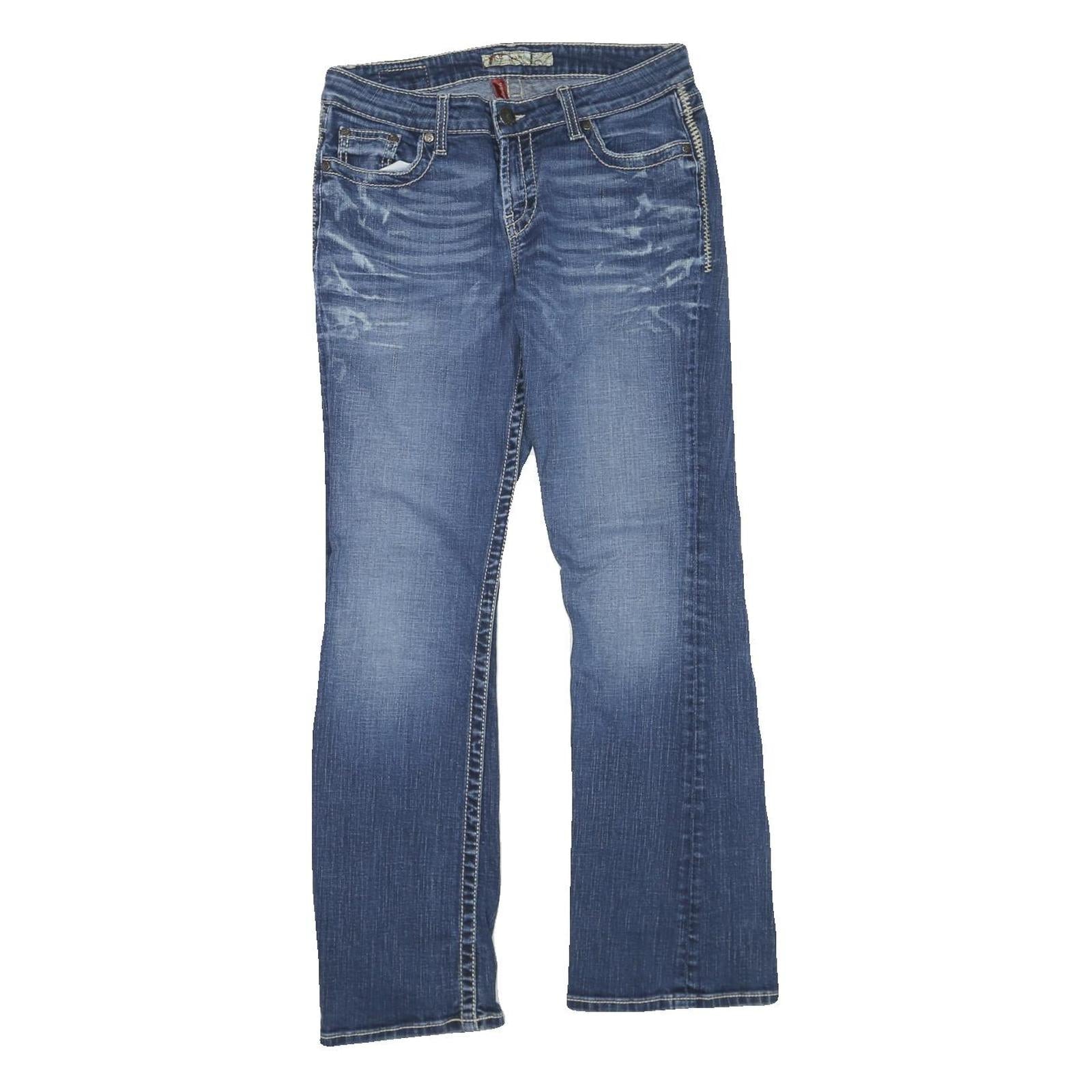 Womens Blue Regular Fit Straight Leg Denim Jeans Cotton Blend Zip W30 L30 Refurbished - N/A refurbished available on Cerqular