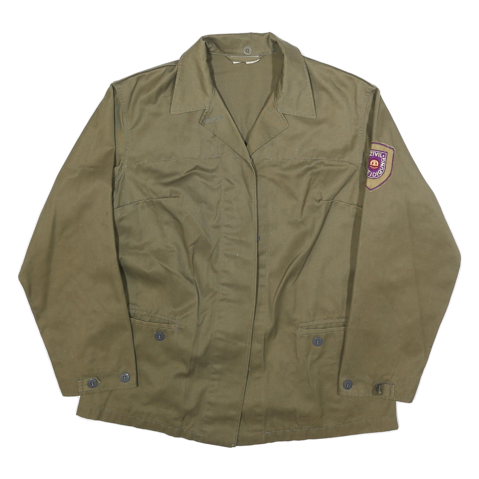Buy Womens Green Cotton Blend Classic Jacket M Plain Button Closure Patch Refurbished - $36.39 Womens Green Cotton Blend Classic Jacket M Plain Button Closure Patch Refurbished - N/A refurbished available on Cerqular
