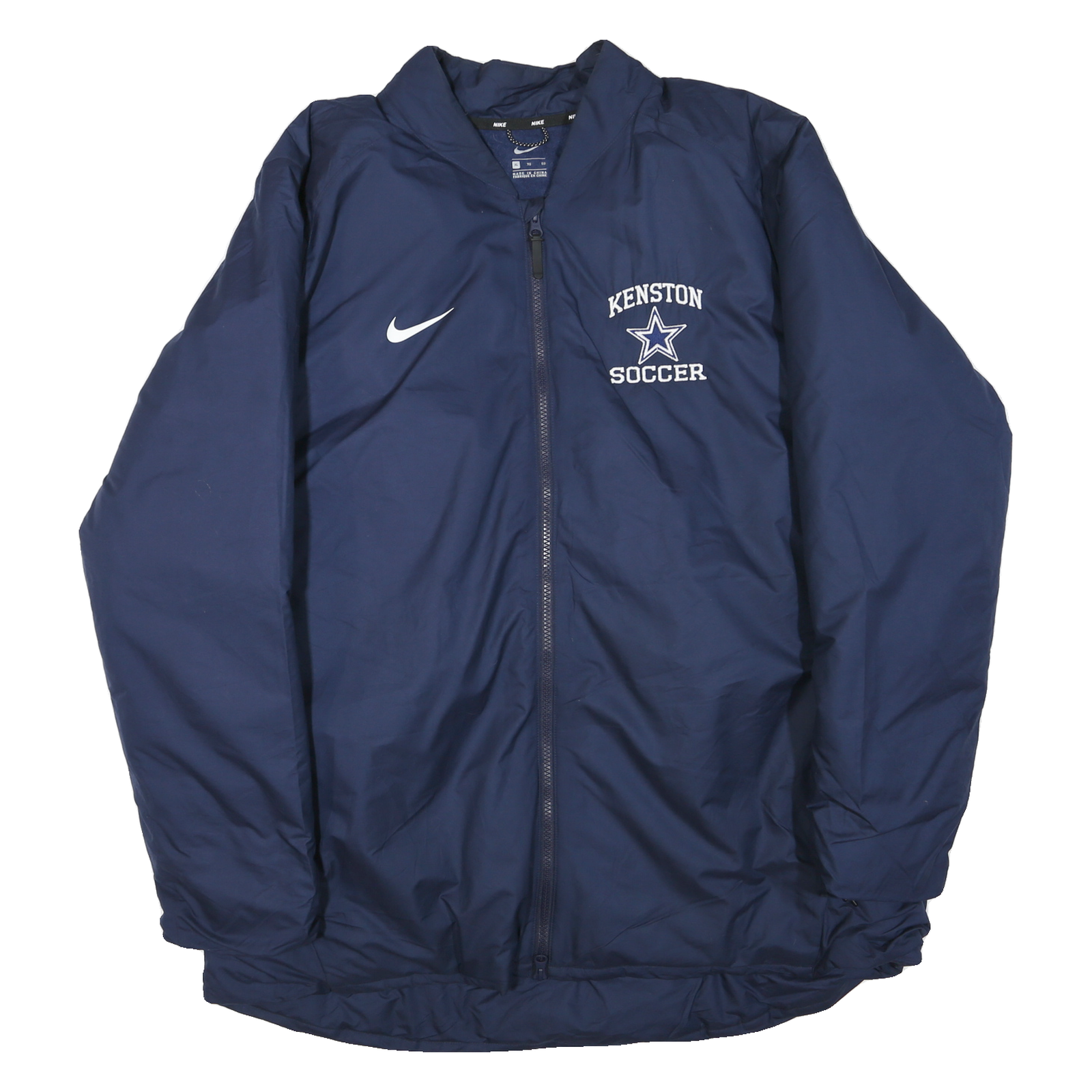 NIKE Mens Navy Blue Kenston Soccer Jacket L Polyester Blend Plain Zip Sportswear Refurbished - N/A refurbished available on Cerqular